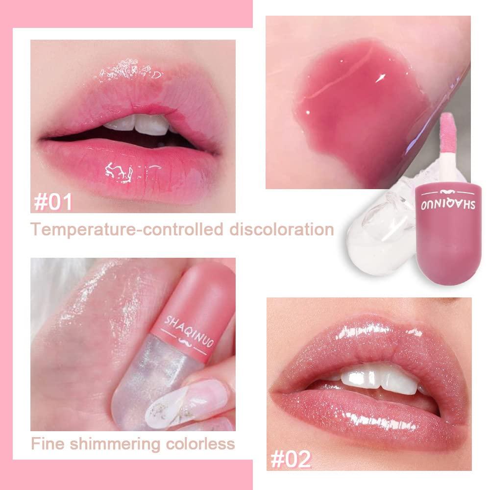 Heart Glitter for Lip Gloss Liquid Hydrating Lip Glaze Moisturizing  Colorful
