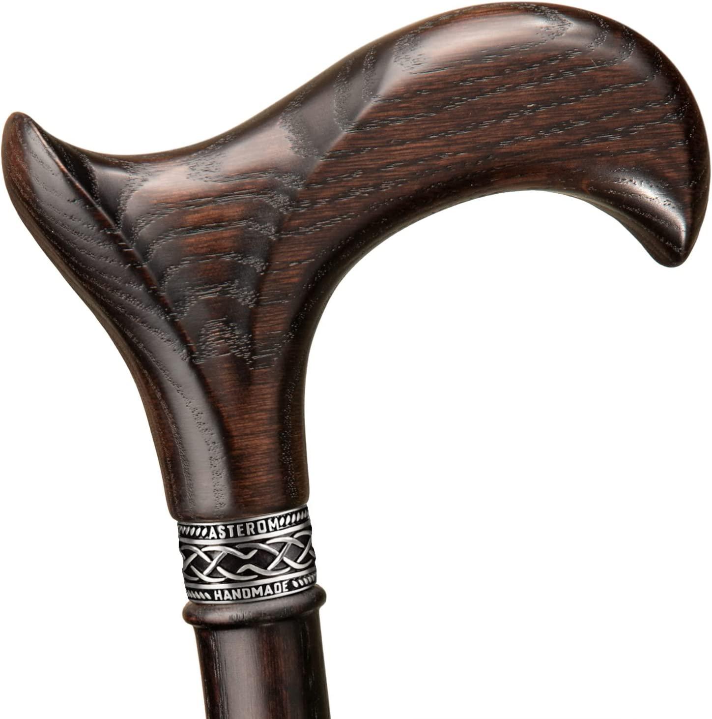 Handmade Stylish Derby Oak Wood Walking Cane for Men and Women Walnut