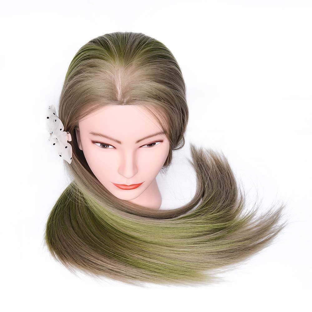 FABA 100% Real Hair Mannequin Head with Hair Doll Head for Hair Styling  20-22 Cosmetology Doll Head Manikin Practice Head Hairdresser Doll Head  for
