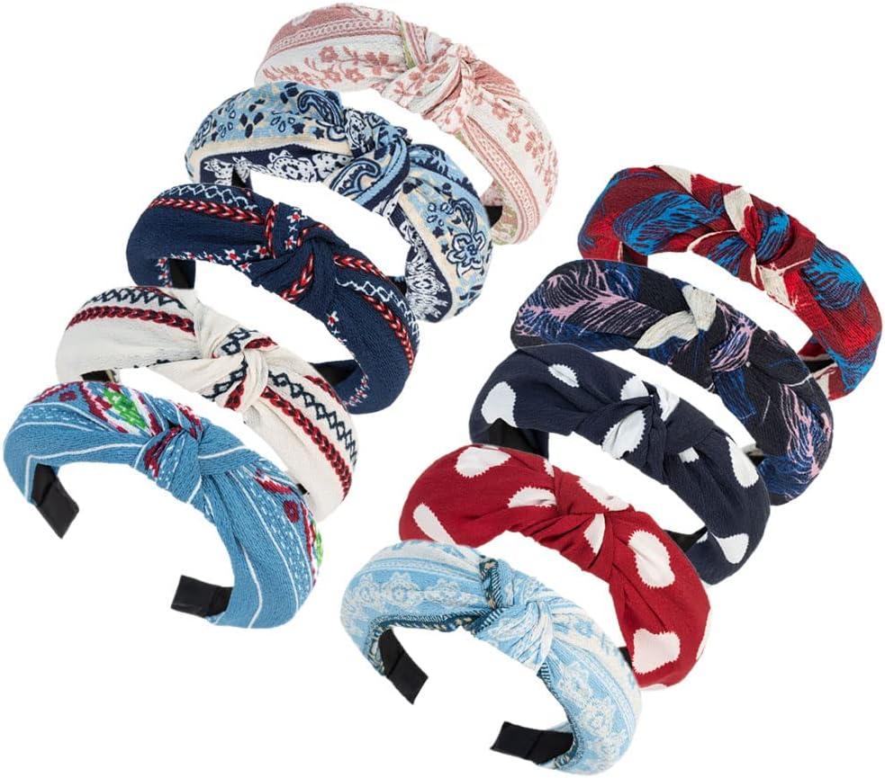 4 Fasce Per Capelli Per Donne E Ragazze – Cerchetti Annodati Non Slip, Larghe, Boho Floreale, Idee Regalo Per Compleanno