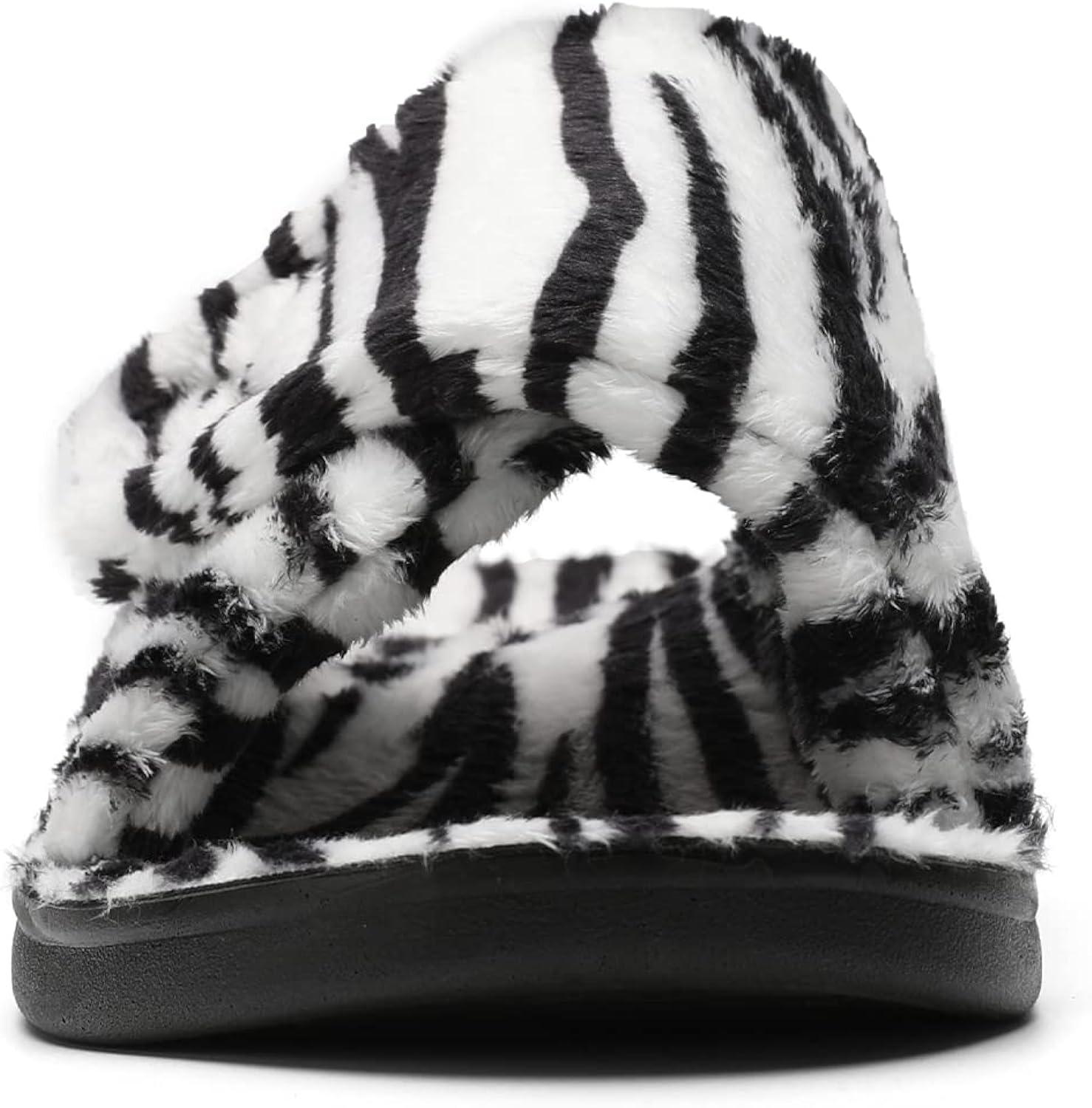 Sollbeam fuzzy house clearance slippers with arch support