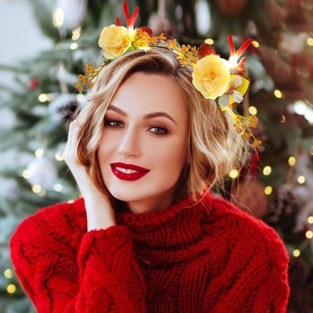 Fashband Christmas Headbands Light Up Hair Bands Reindeer Antler