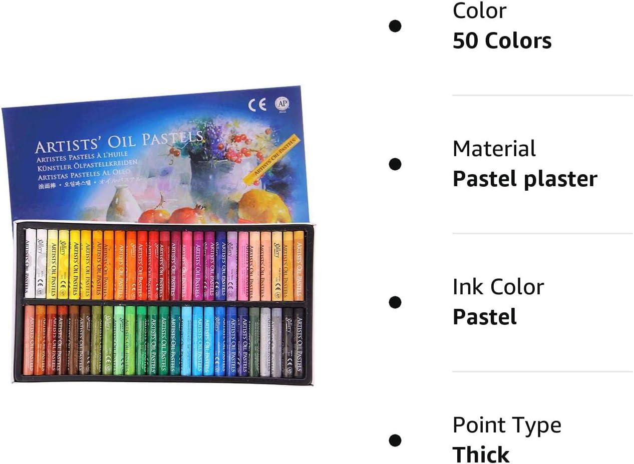  Oil Pastel Set,Professional Painting Soft Drawing Graffiti Art  Crayons Washable Round Non Toxic Pastel Sticks for Artist,Kids,Student,Beginner  (50 Colors) : Arts, Crafts & Sewing