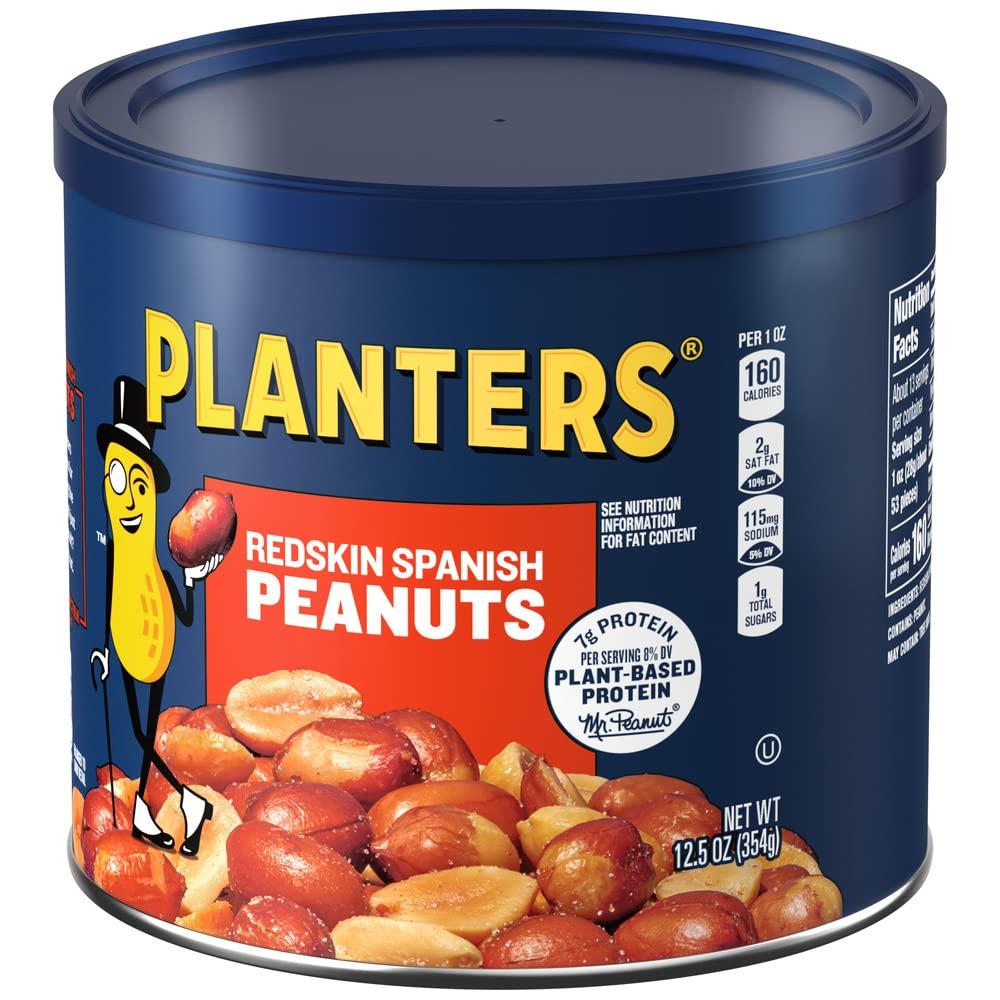 Planters Redskin Spanish Peanuts 12.5 oz Canisters (Pack of 6)