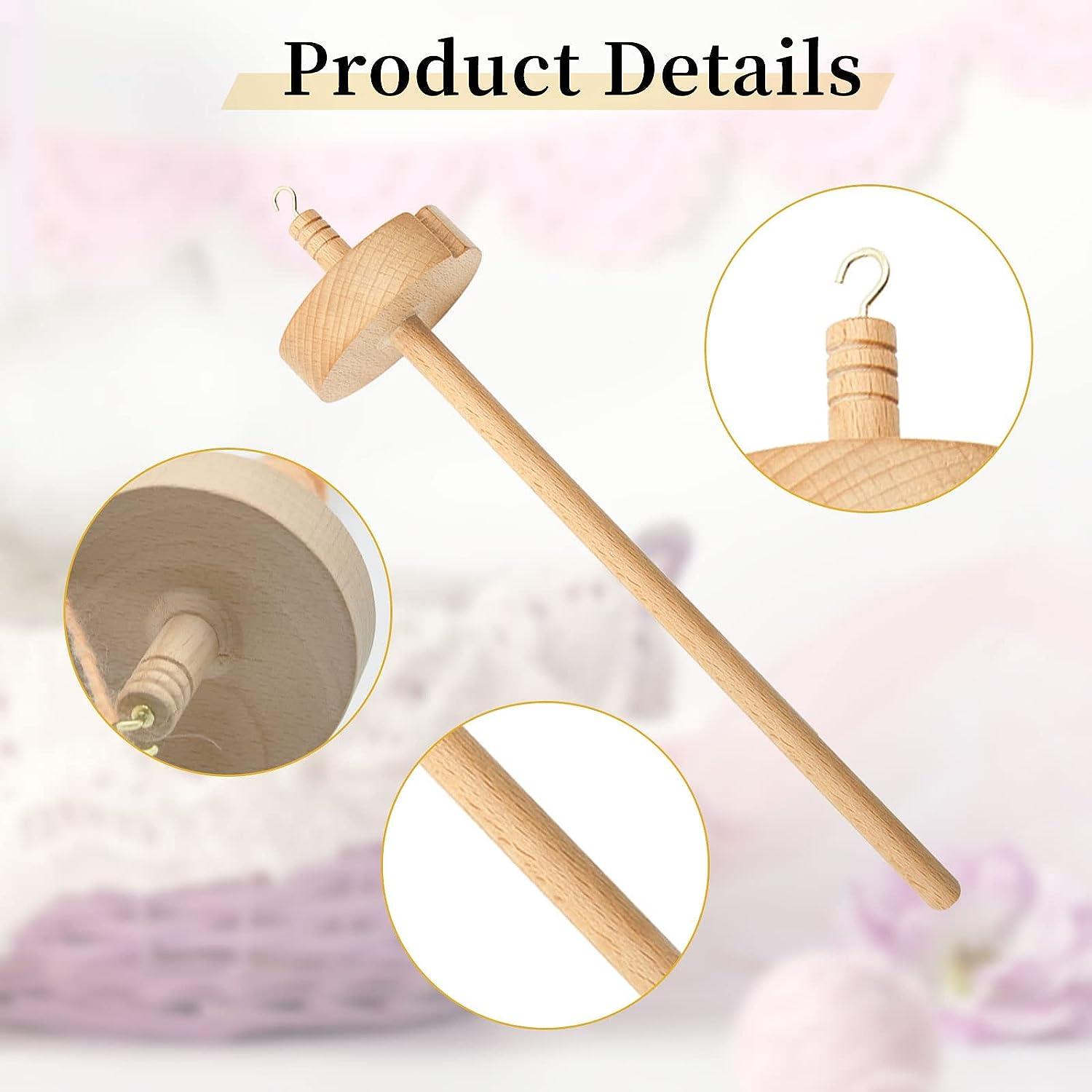 YWNYT 2Pcs Spindle Top Whorl Yarn Spinner Smooth Finish Hand Carved Wooden  Tool 12 inche Drop Spindle for Beginners and Advance Users