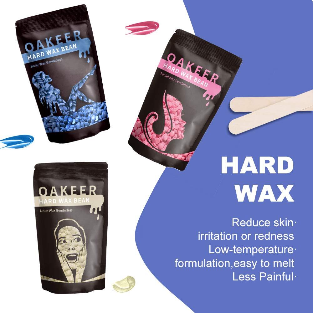 Oakeer Waxing Kit Mini Wax Warmer Painless Hair Removal Body Waxing