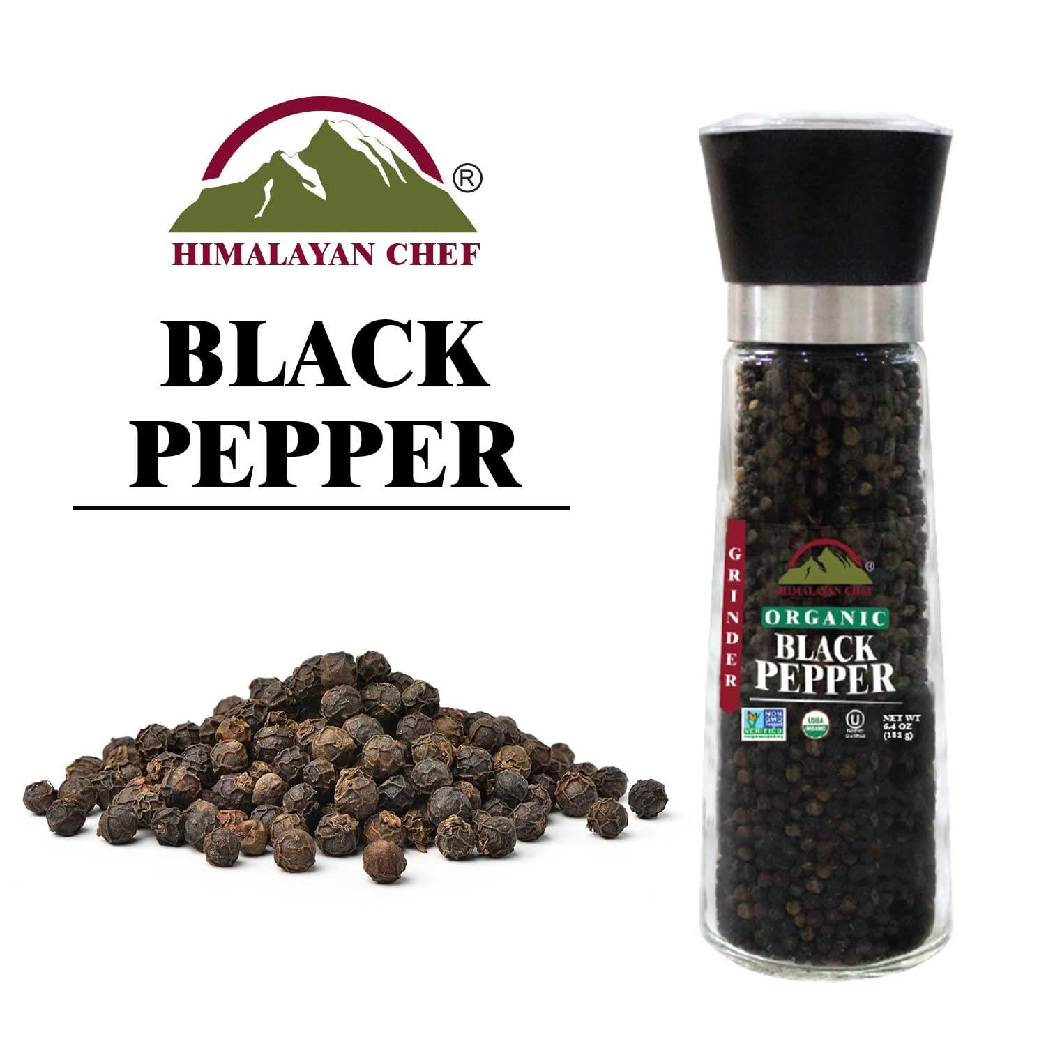 Salt and Pepper Grinder Set for Spices Pepper Himalayan Sea Salts， 2 Pack