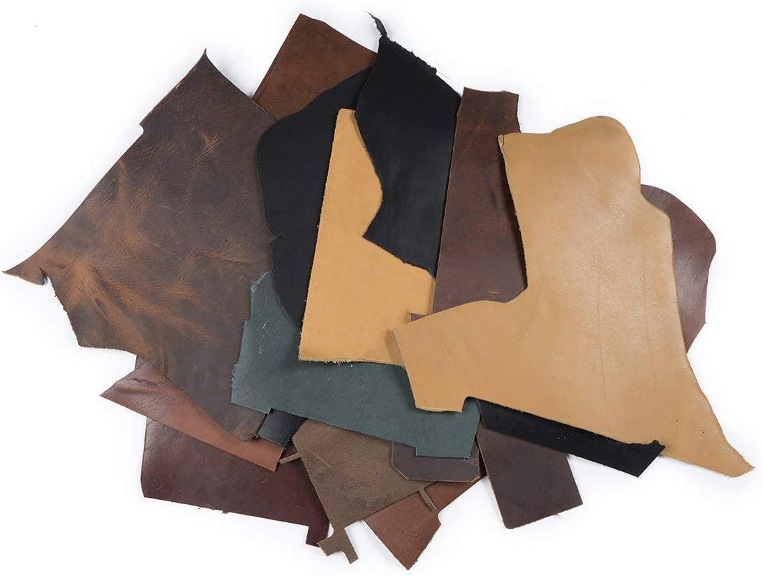 Lightweight 2 LBS Veg-Tan Leather Scraps, Remnants