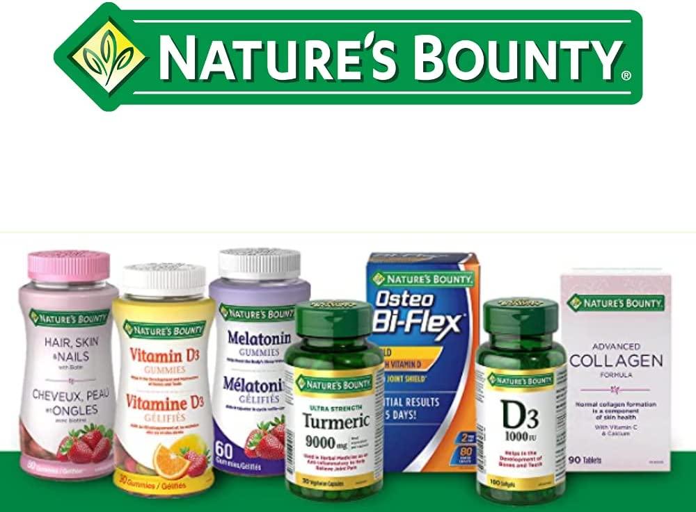 Nature's Bounty Turmeric Curcumin 1000mg Plus Black Pepper, 90 Capsules