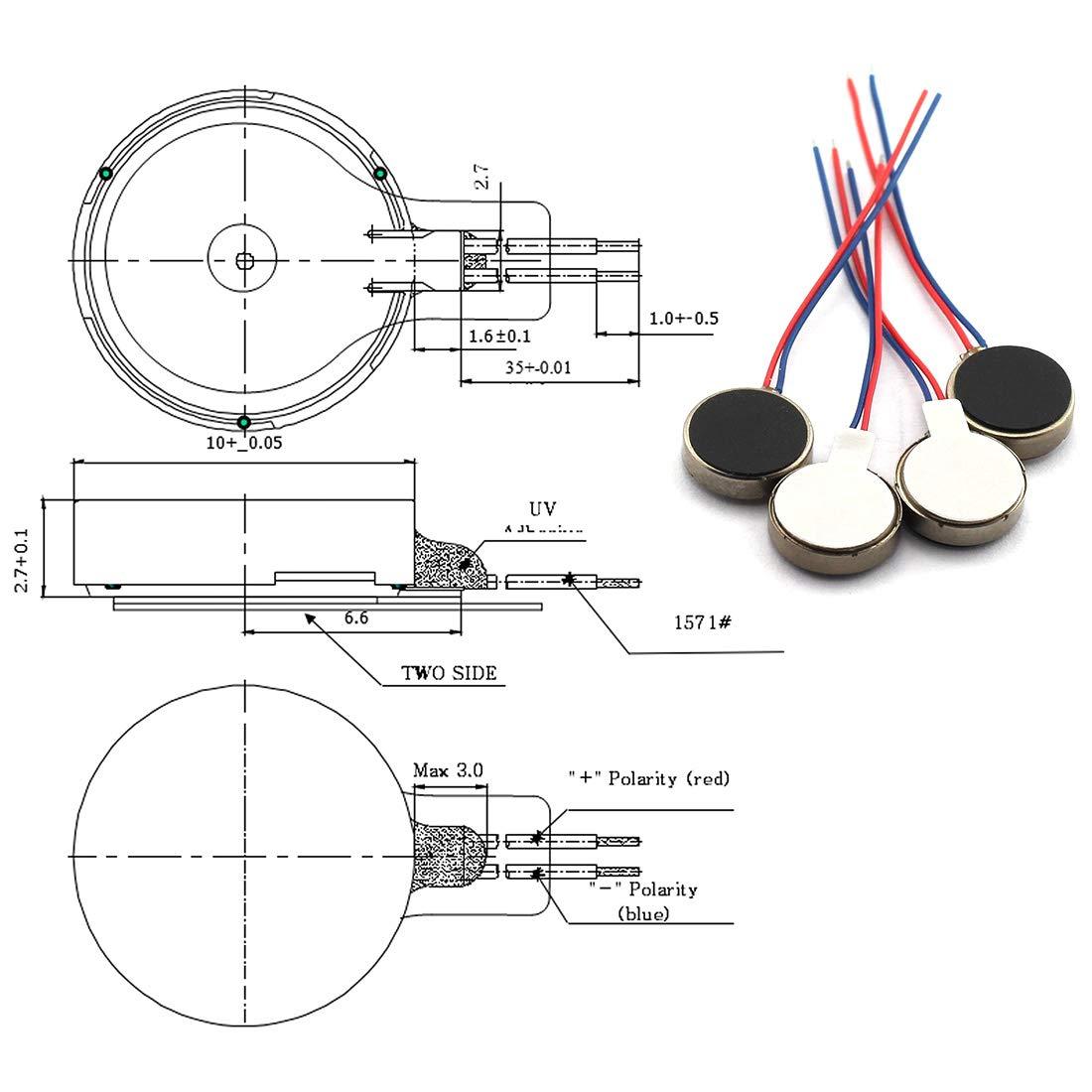 DZS Elec 4pcs Mini Vibration Motor 3V 85mA 12000rpm Flat Button-Type for  Mobile Phone Tablet Bluetooth Mini Fan 10x2.7mm | Buy Now with Express  International Delivery | GoSupps.com