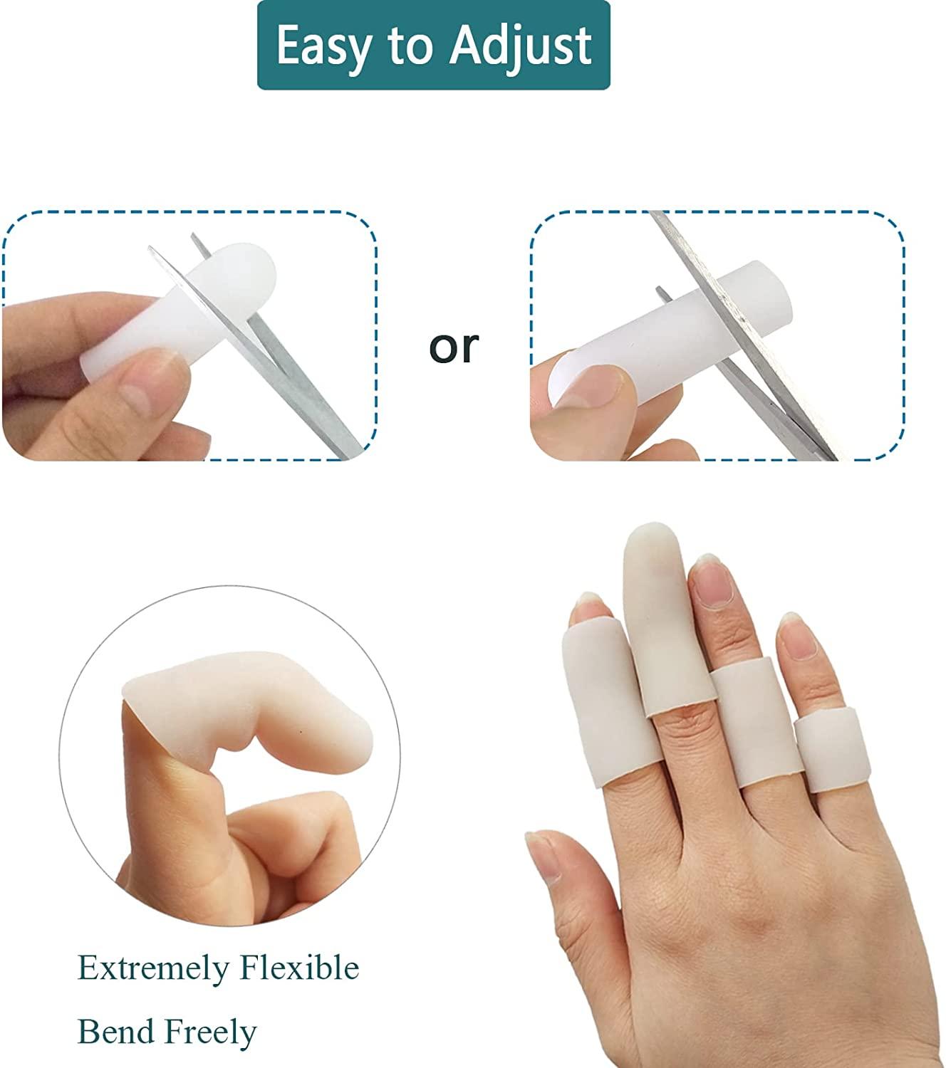 Silicone Finger Protectors 16 PCS, Gel Finger Cots Waterproof, Finger