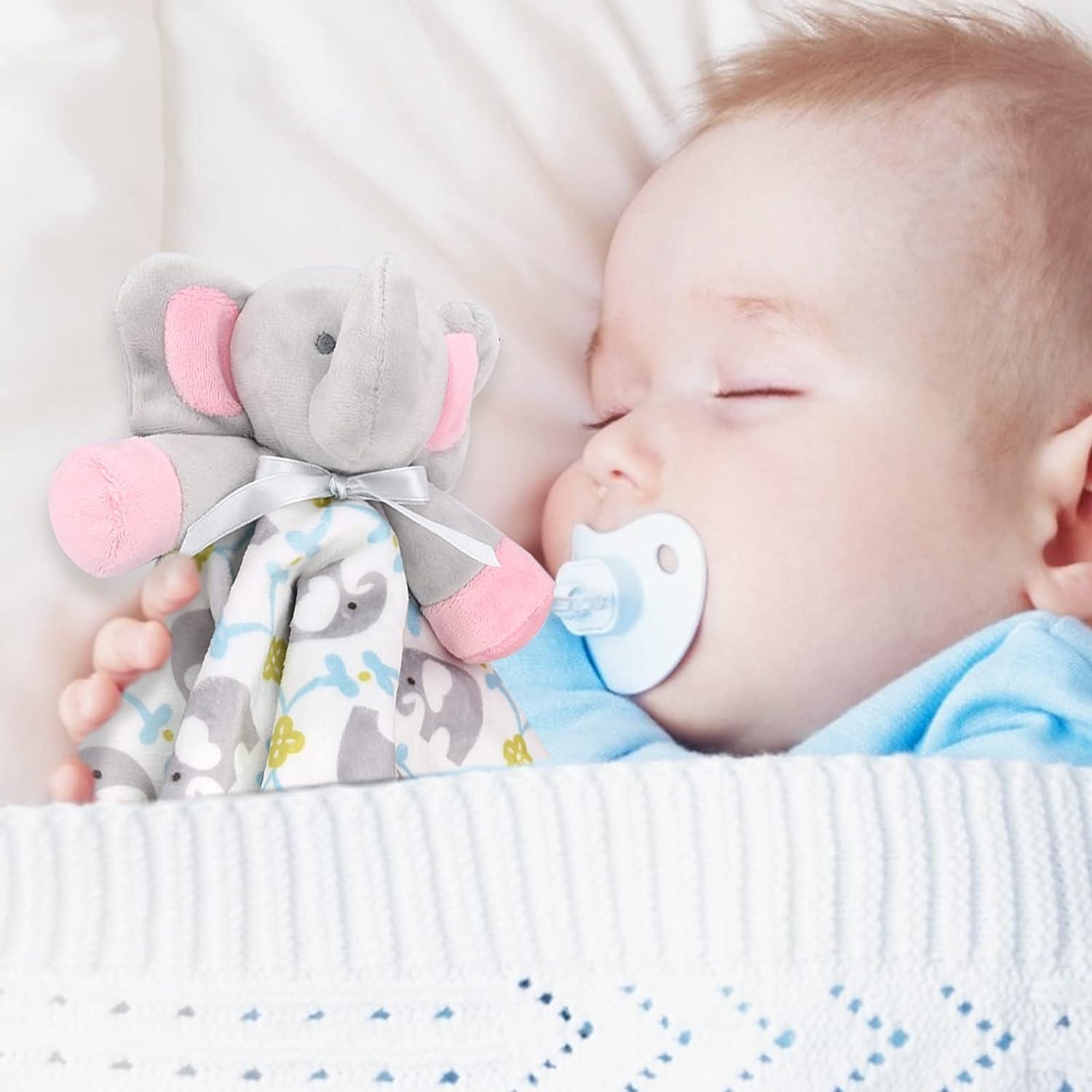 Zooawa Elephant Loveys for Babies Unisex Security Blanket and