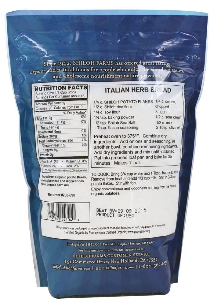 Shiloh Farms Organic Potato Flakes Instant 12 oz Premium Quality