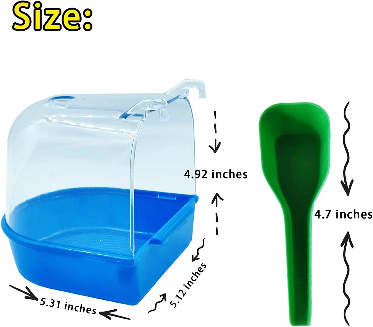 kathson Bird Cage Shower Box,Birds Bath Tub,Parrot Transparent Bathing