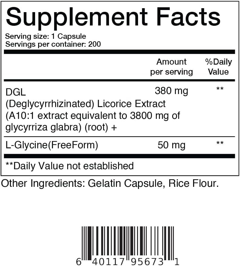Balancebreens DGL Deglycyrrhizinated Licorice 3800 mg Supplement 200