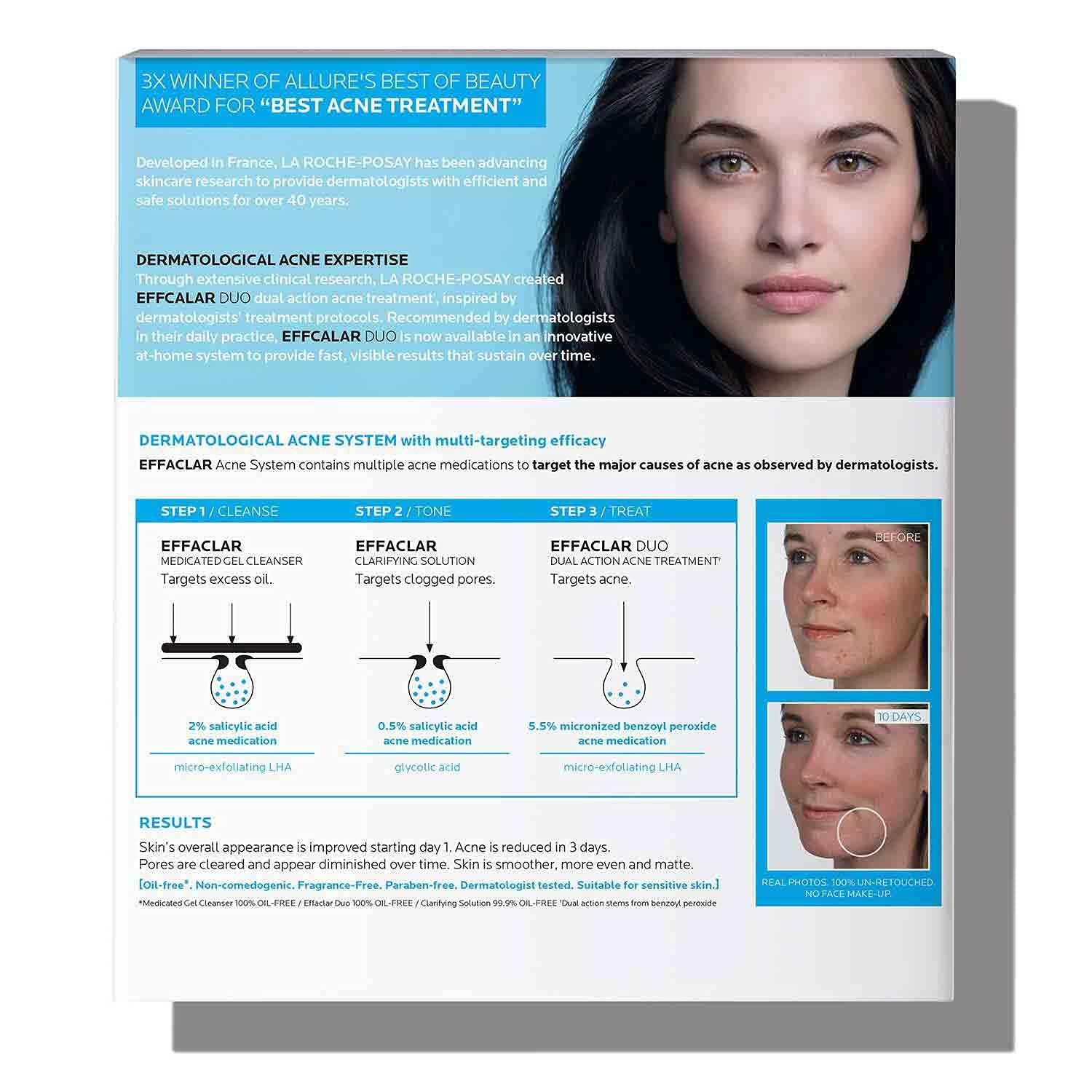La RochePosay Effaclar 3Step Acne Treatment System for Sensitive Skin