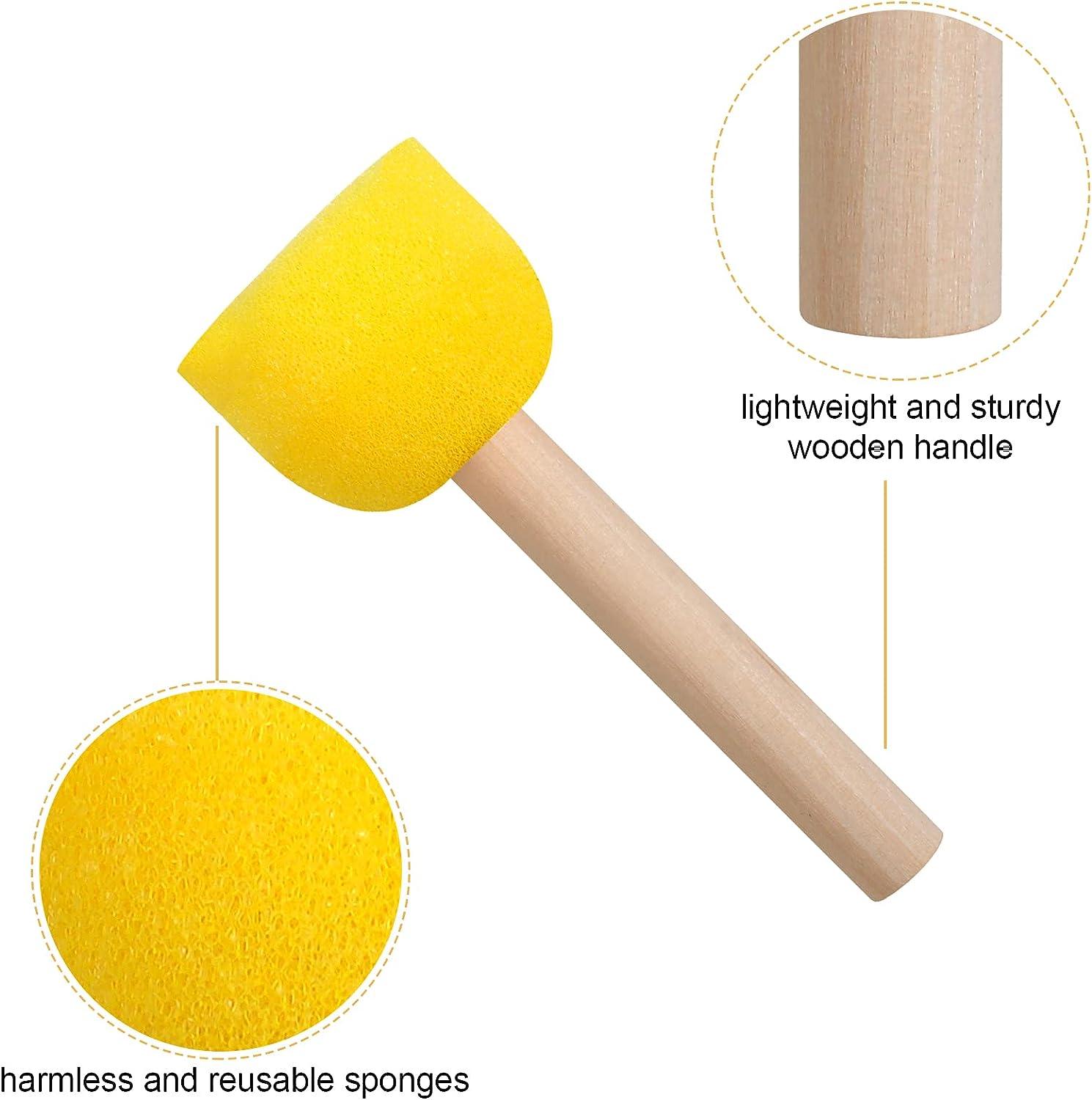 Sponge Painting Brushes Tools Supplies Sponges Wooden Handle Child Set