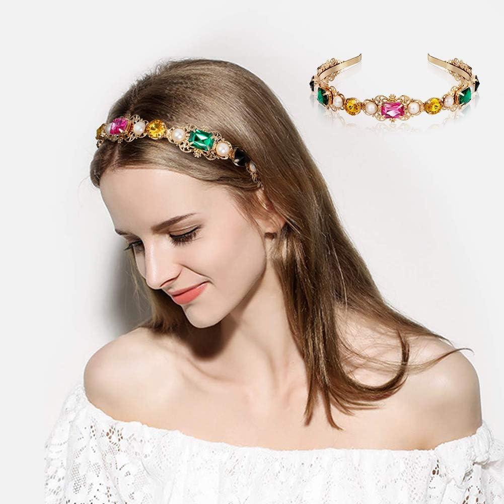 XYDZ Rhinestones Hair Hoop Hairband Jewelled Head Band for Women