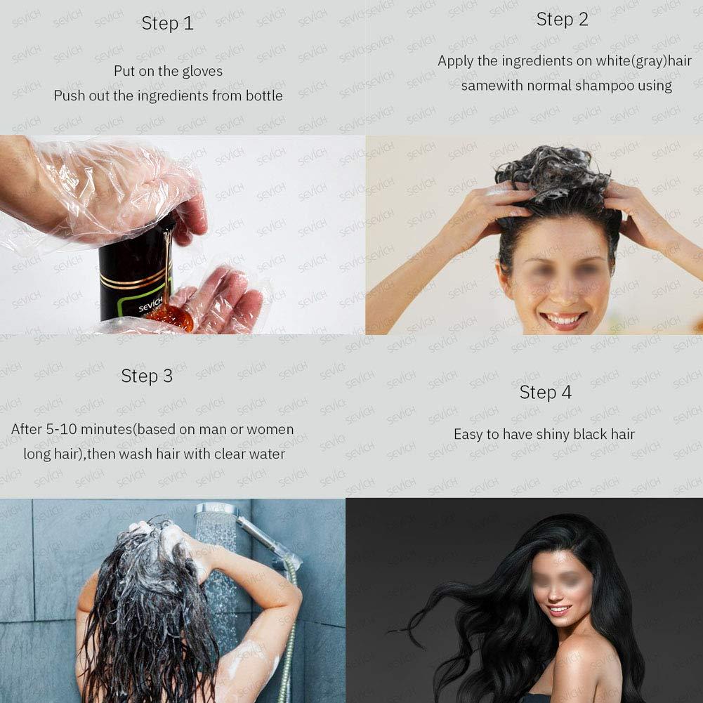 Natural Black Hair Shampoo, Good Applicability White Hair Removal Dye