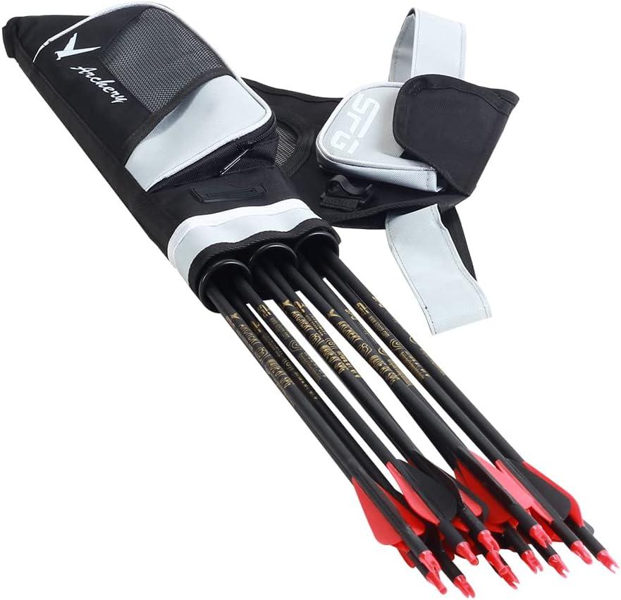 SOPOGER Archery Hip Quiver for Arrows 3 or 4 Tube Bow Belt Quiver