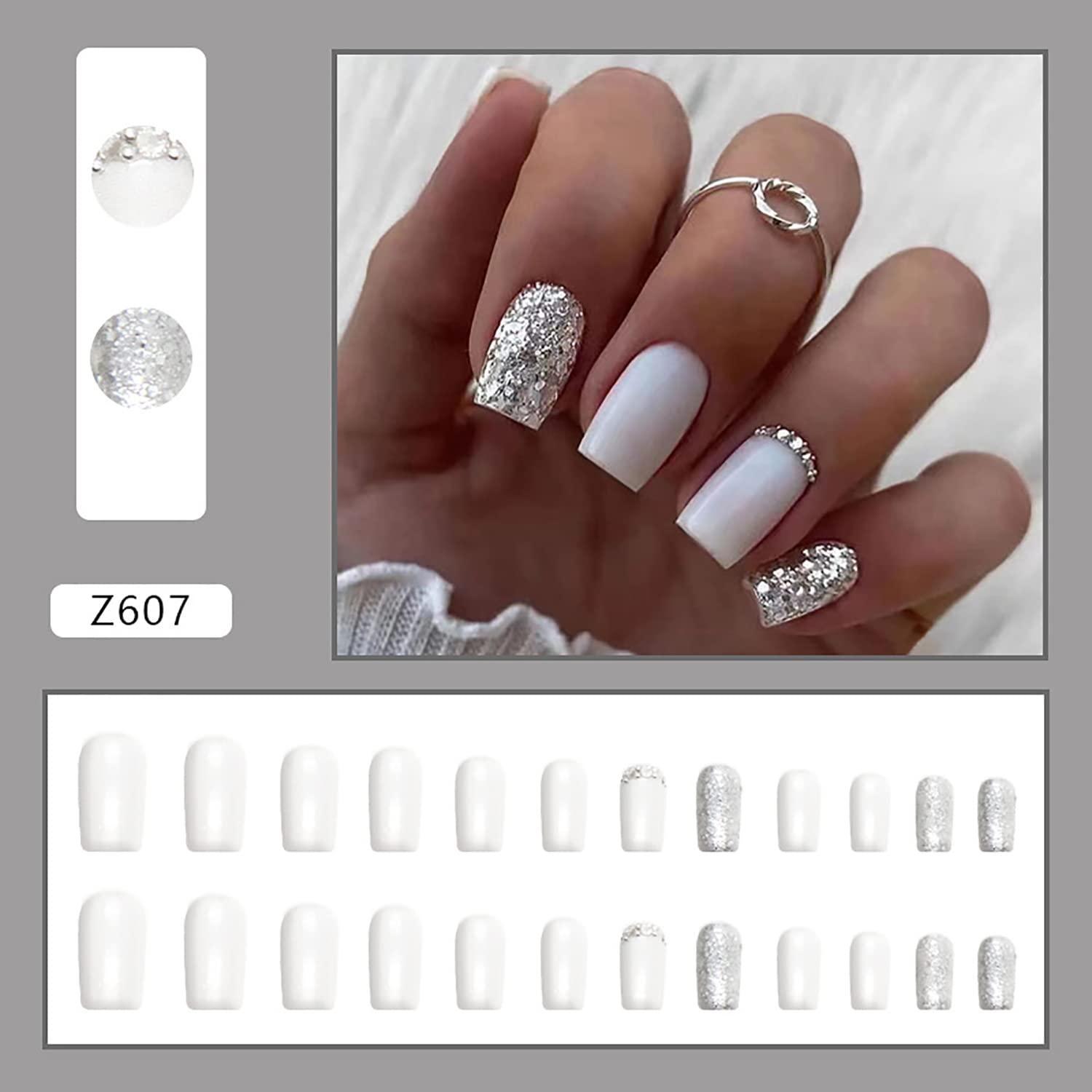 White Acrylic Nails | White acrylic nails, Tapered square nails, Long  square acrylic nails
