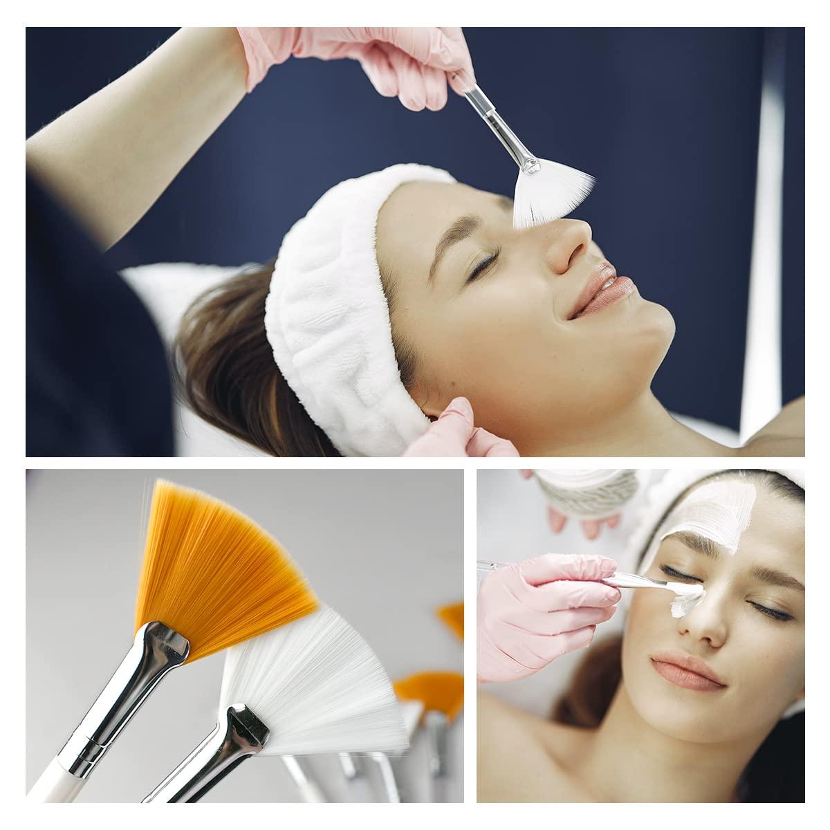 8 Pcs Fan Facial Brushes, Soft Mask Brushes Facial Applicator Brushes