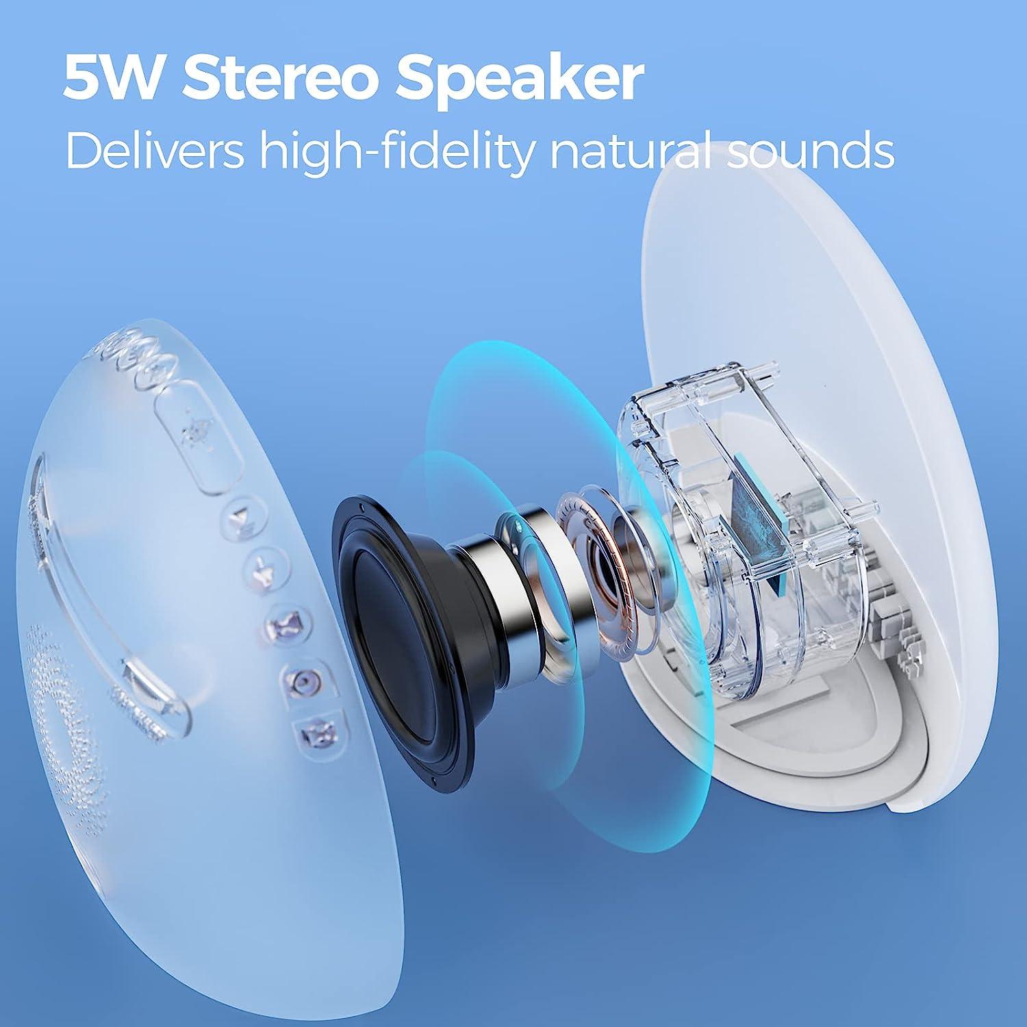 REACHER Sound Machine Sunrise Alarm Clock 26 Stereo Soothing Sounds, Night Light, Dimmable LED