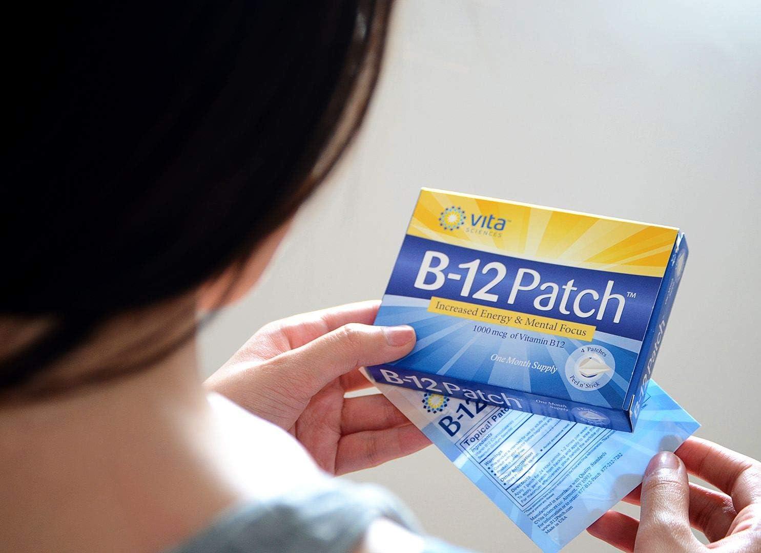 Vita Sciences Vitamin B12 Patch Extra Strength Formula for Men and Women 1 Month Supply. Boost