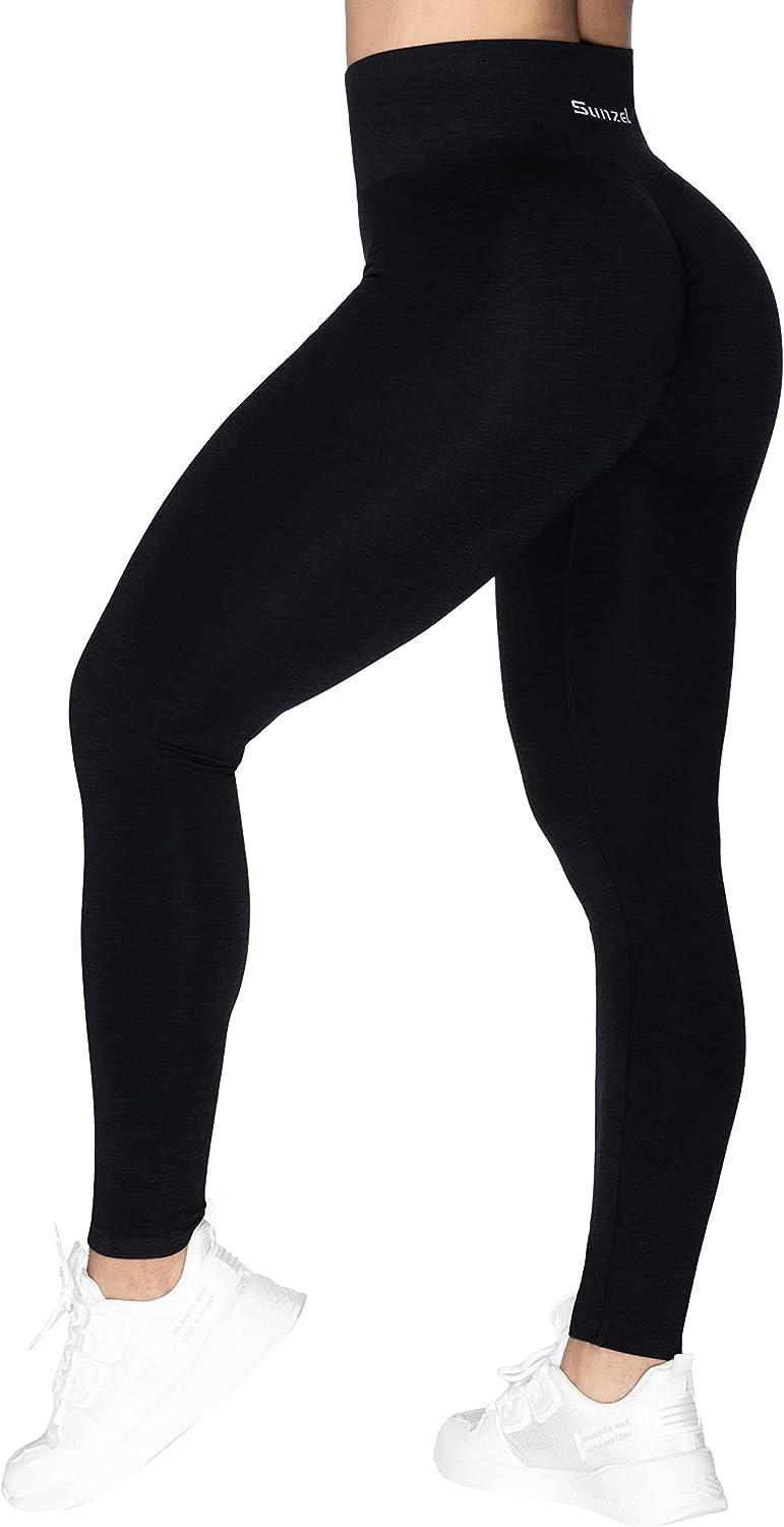 RUUHEE Women Peach Lift Seamless Workout Leggings High Waisted Scrunch Butt  Yoga Pants Tights (Medium,B-Black) in Kuwait