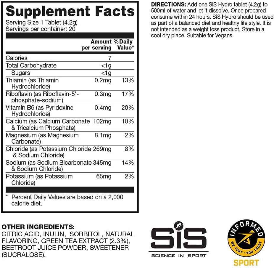 SIS Hydro Electrolyte Tablets Pineapple Mango Flavor 20 Count Low