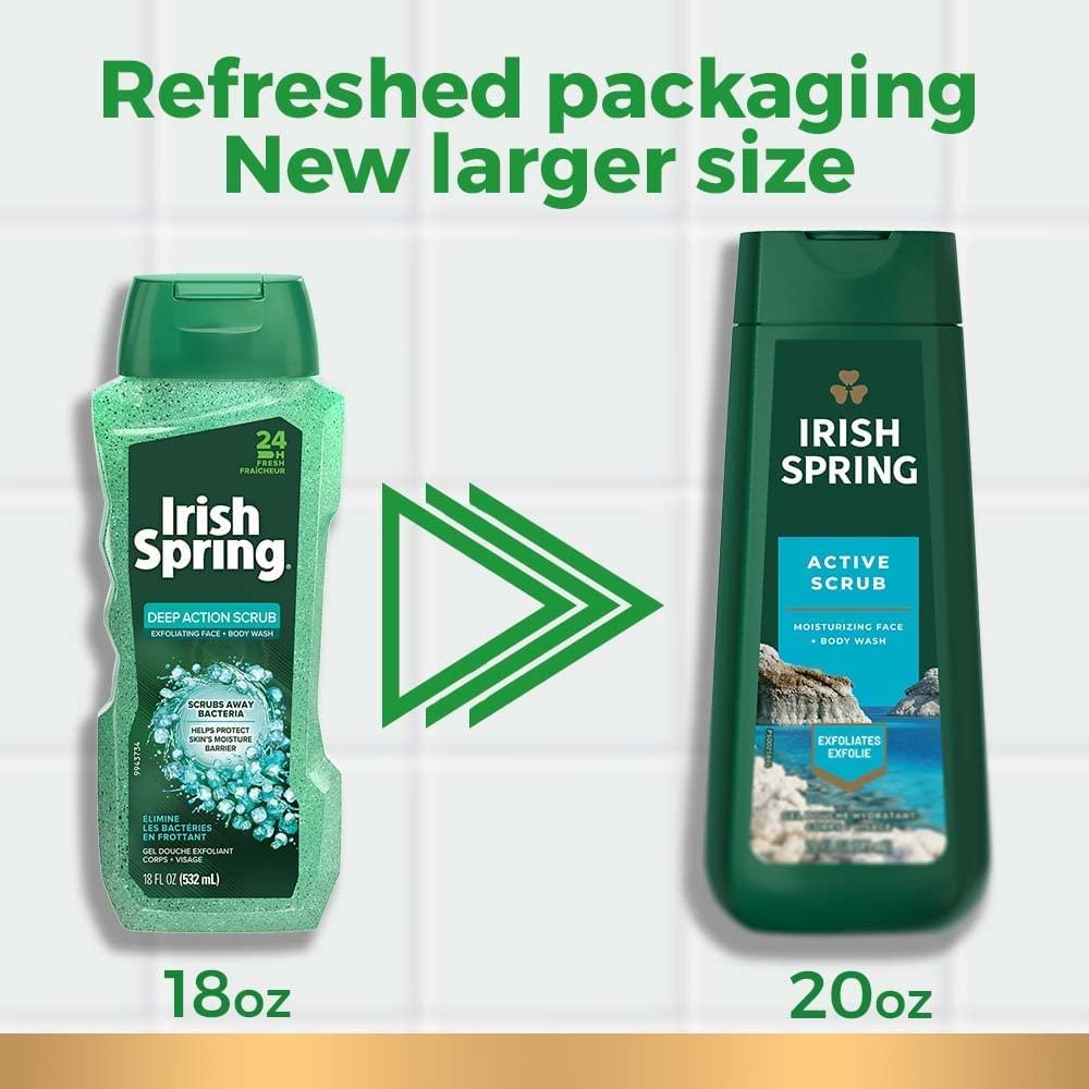 Irish Spring Body Wash Deep Action Scrub 18oz