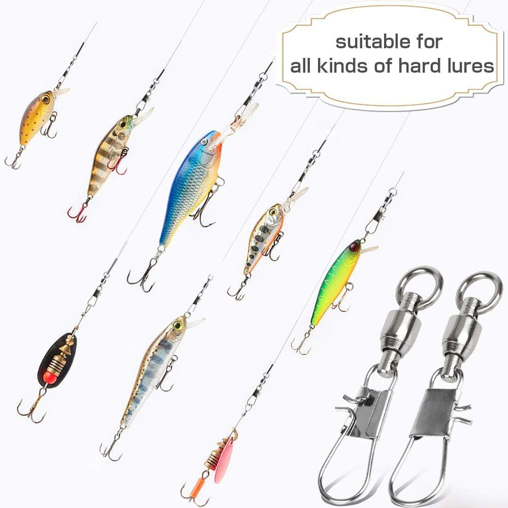 AMYSPORTS Fishing Swivels with Interlock Snap Ball Bearing Swivels Fishing  Snap Swivels Saltwater Freshwater Fishing Tackle Leader Lure Jigs Line  Fishing Connector size0 (20lb) 25 pcs