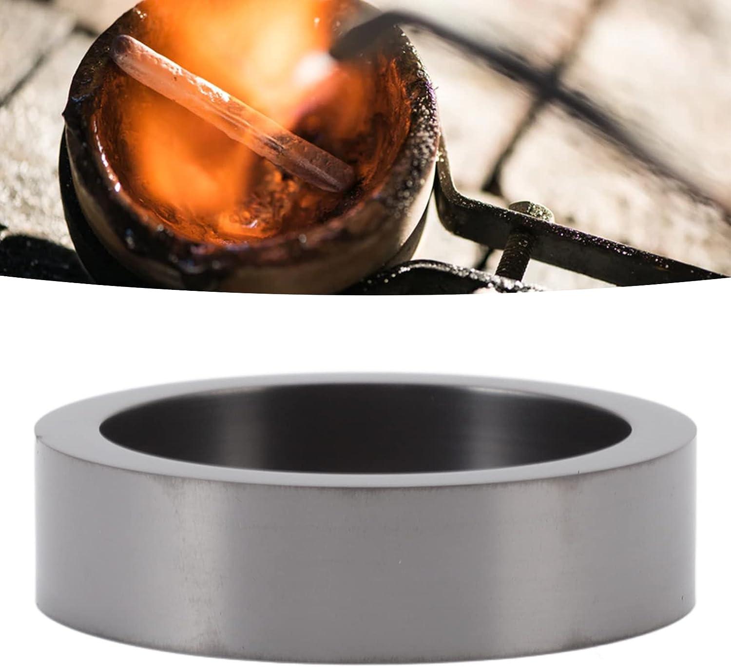 Brrnoo Casting Ingot Mold,Graphite Crucible Mold Round Shape Refining Gold Silver Graphite Ingot