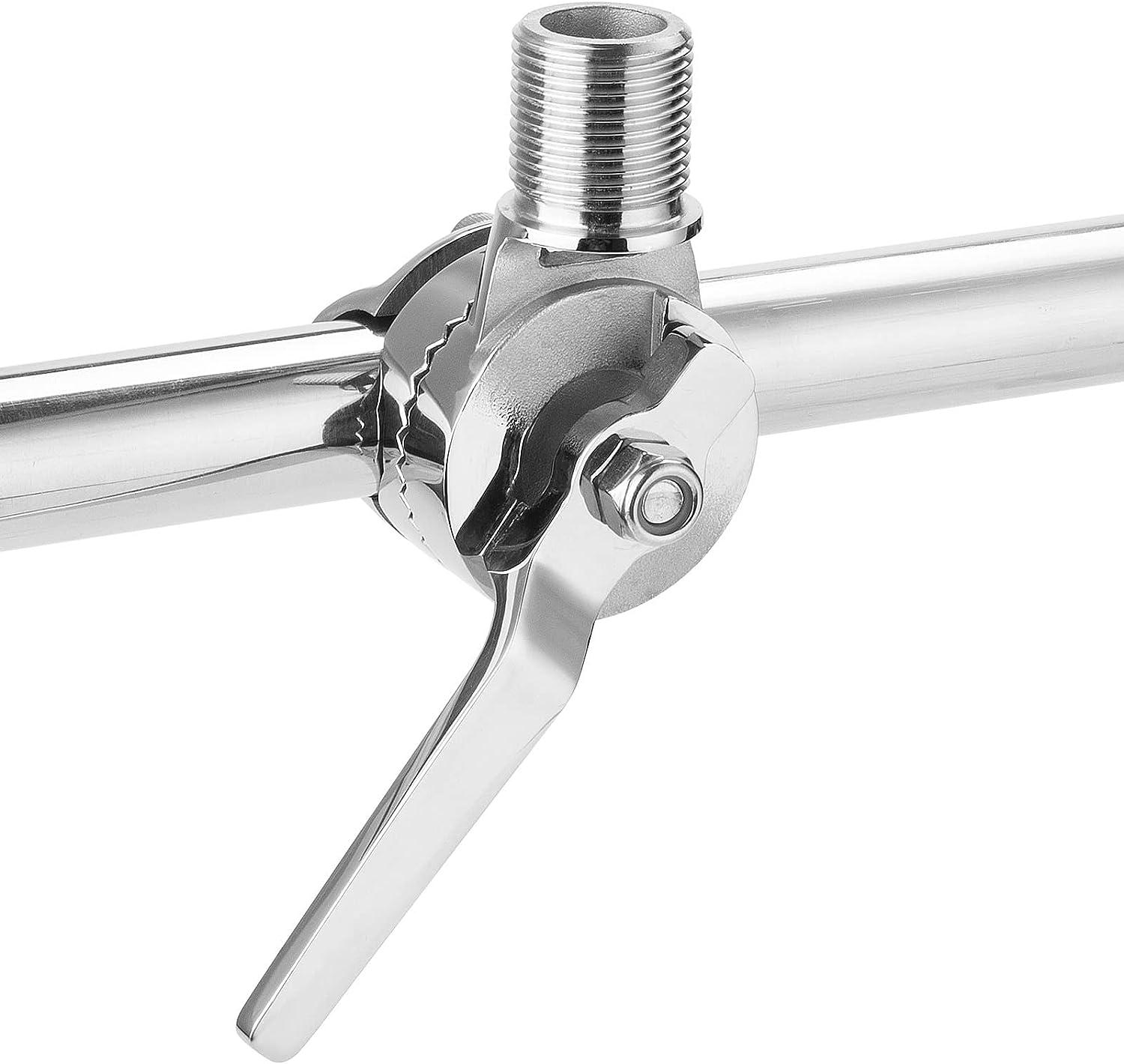 Marine VHF Antenna Mounts, Rail Mount Adjustable Antenna Base, Ratchet Mount, for 7/8 to 1 inch