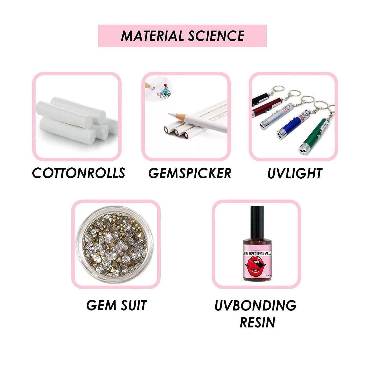 DIY Tooth Gem Kit with Glue and Light 20 Pieces Teeth Jewelry