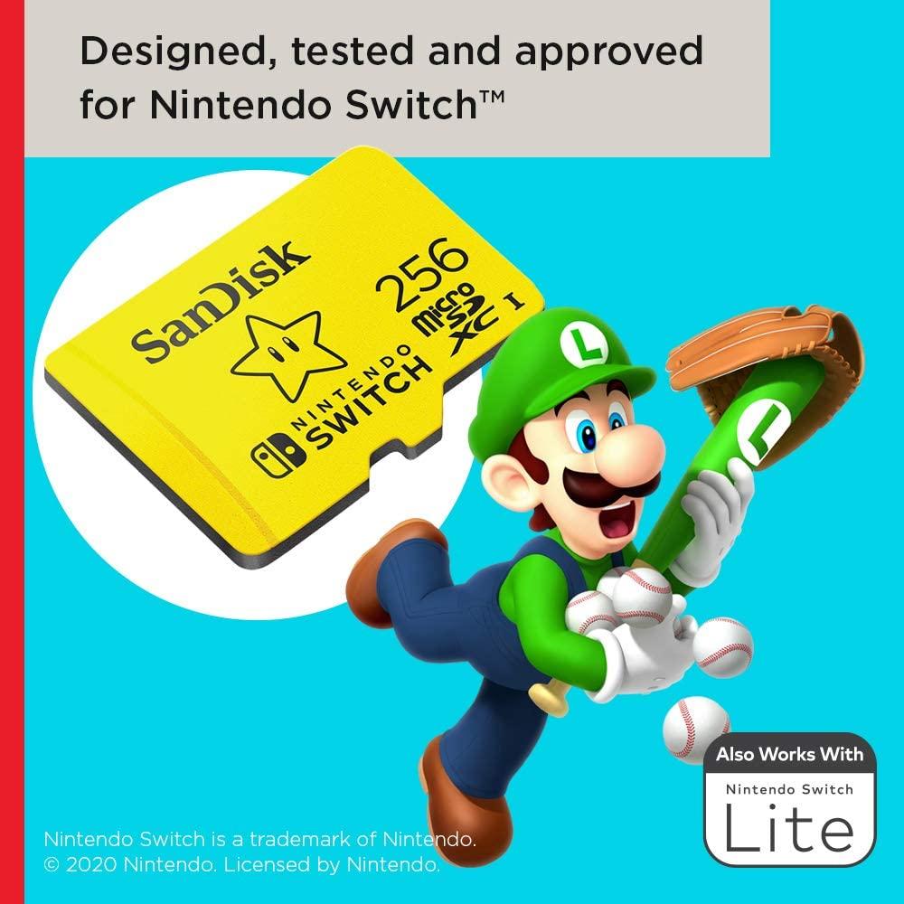 SanDisk 256GB microSDXC-Card, Licensed for Nintendo-Switch -  SDSQXAO-256G-GNCZN Super Mario Super Star 256GB