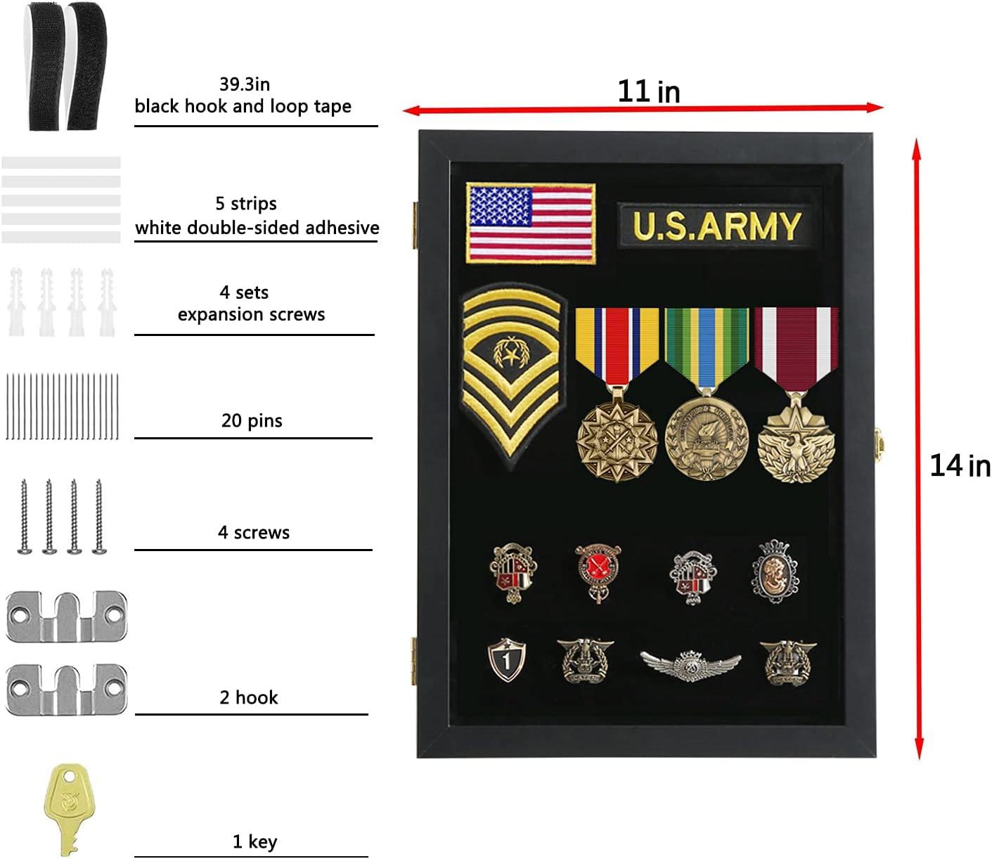 Verani Pin Display Case - 11x14 Pin Collection Display with 98% Uv  Protection Acrylic Door for Military Medals, Beach Tags, Jewelry Pins, Pin  Gift, Insignia Ribbons, Pin Enthusiast Collectibles, Black 11x14-Black