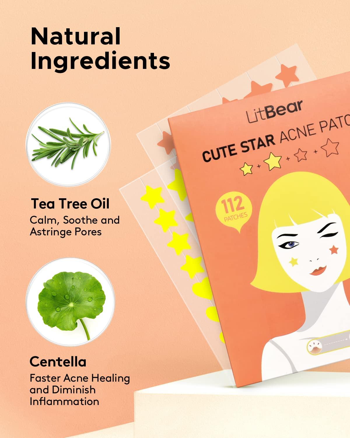 LitBear Acne Patch - Hydrocolloid Star Shaped Pimple