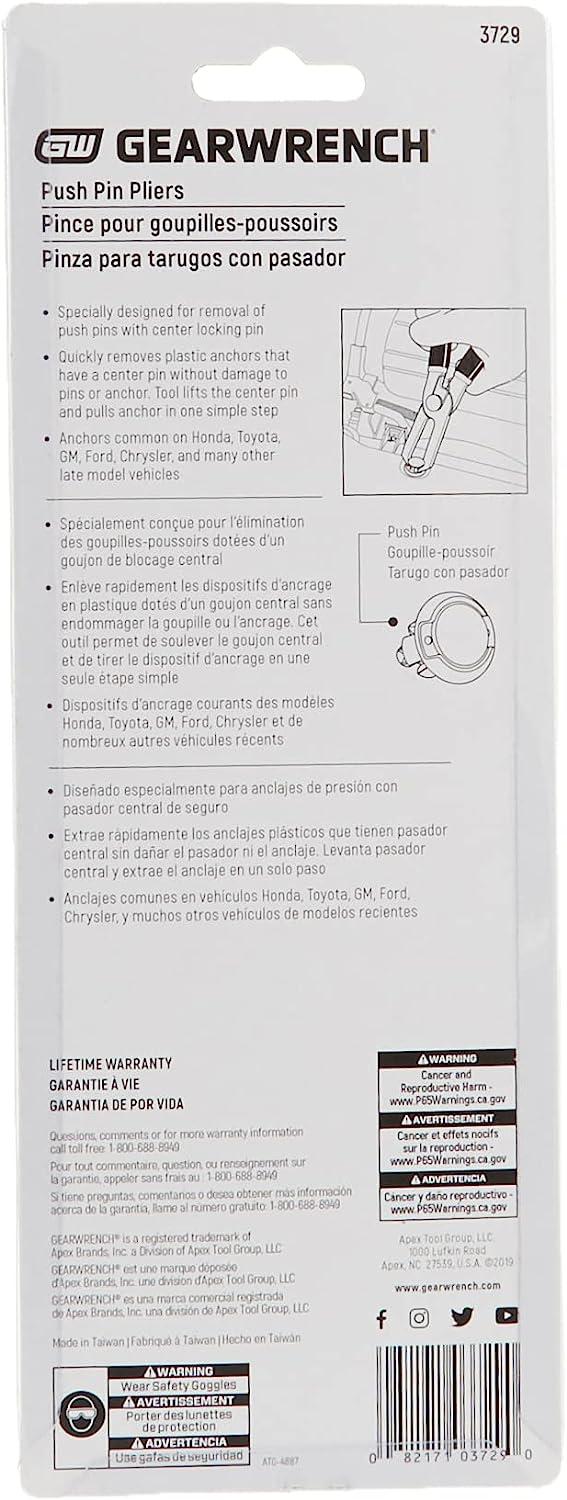 GEARWRENCH 30 Push Pin Removal Pliers 3729