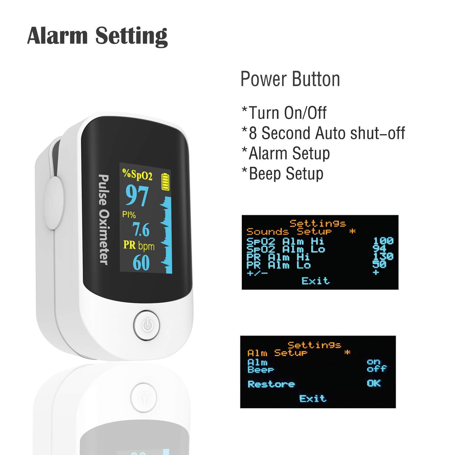 Pulse oximeter fingertip, Portable blood oxygen saturation monitor for