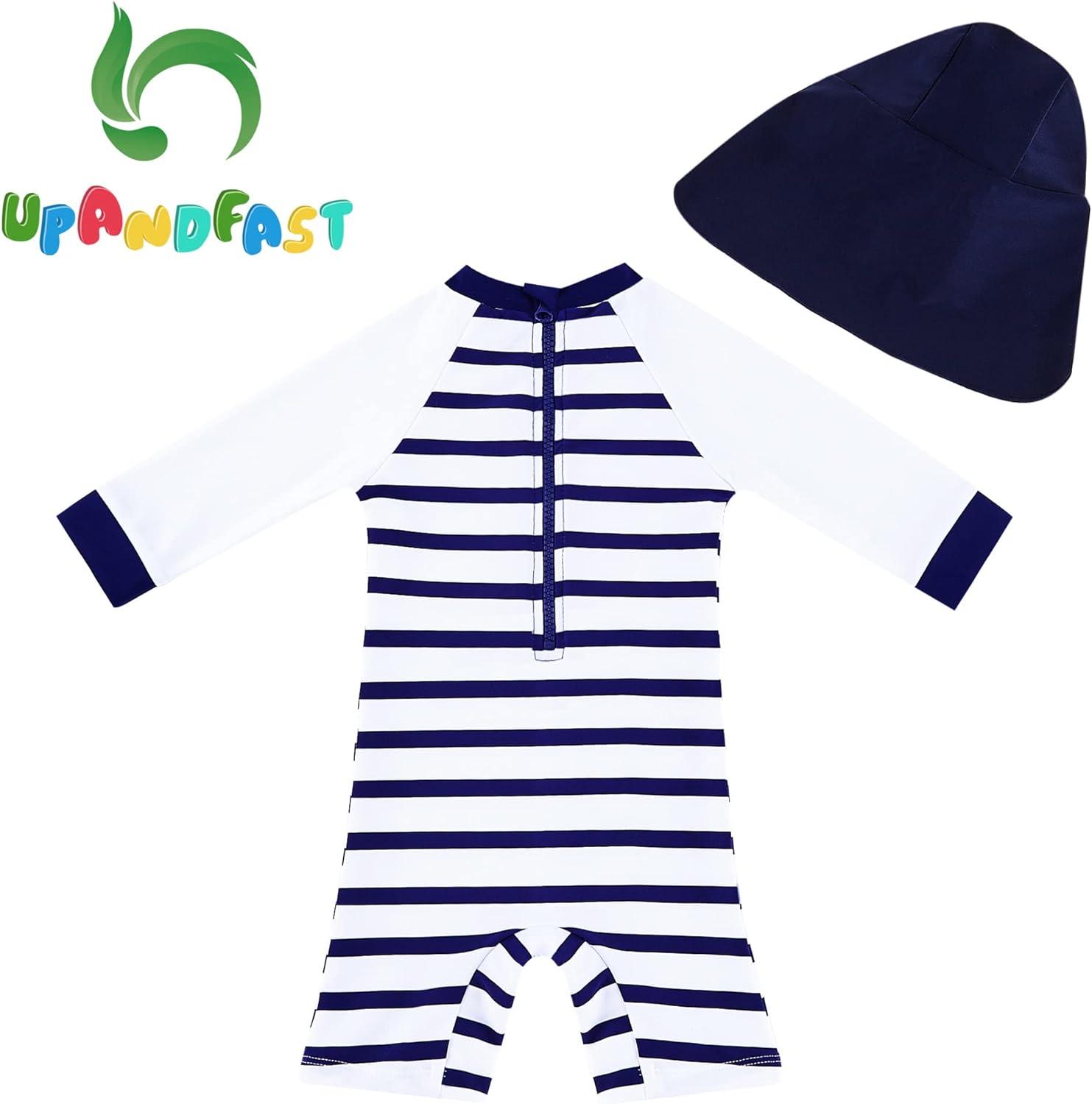 Upandfast Baby Boys/Girls Zipper Swimwear with Snap Bottom UPF 50+