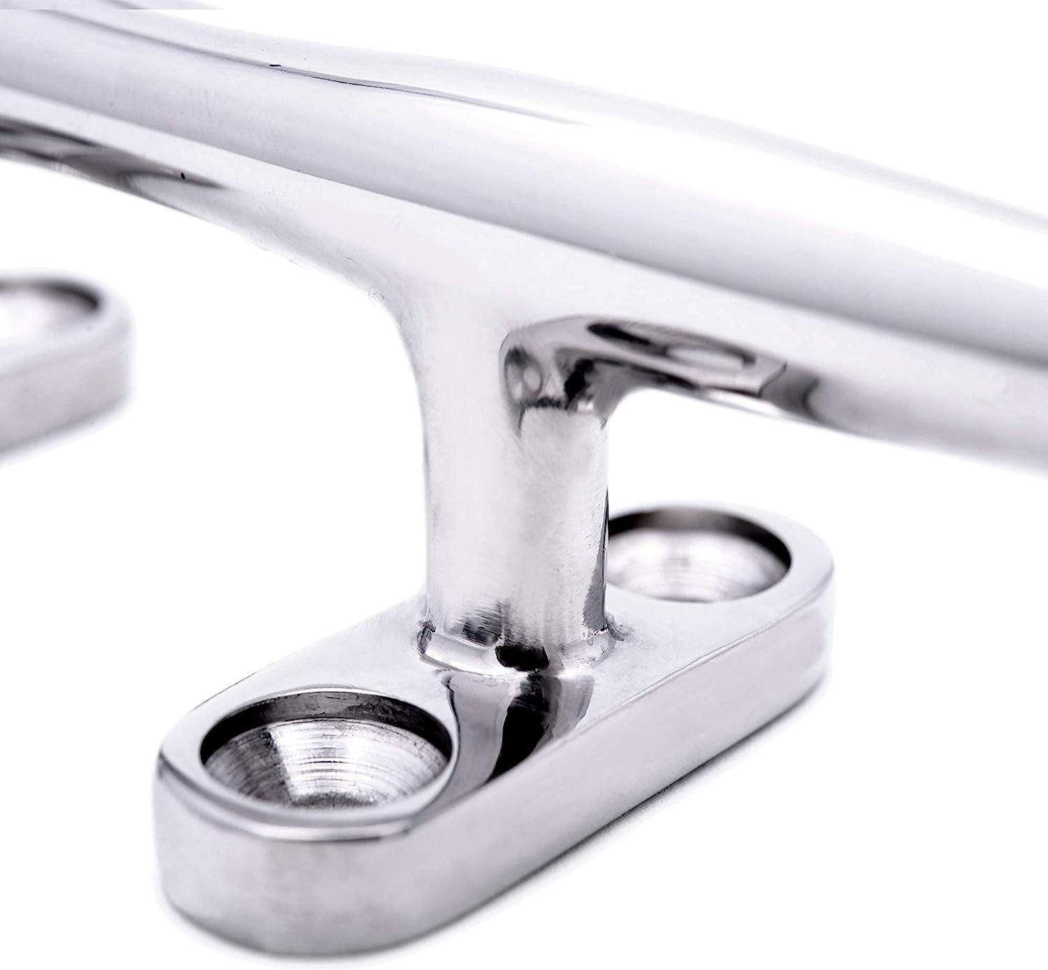 4 Pack 4 Inch Stainless Steel Boat Dock Cleats with Installation Screws