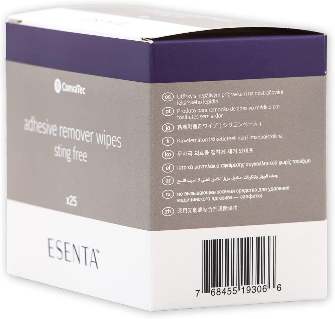 ConvaTec ESENTA Adhesive Remover Wipes Sting Free, Alcohol Free (25ct