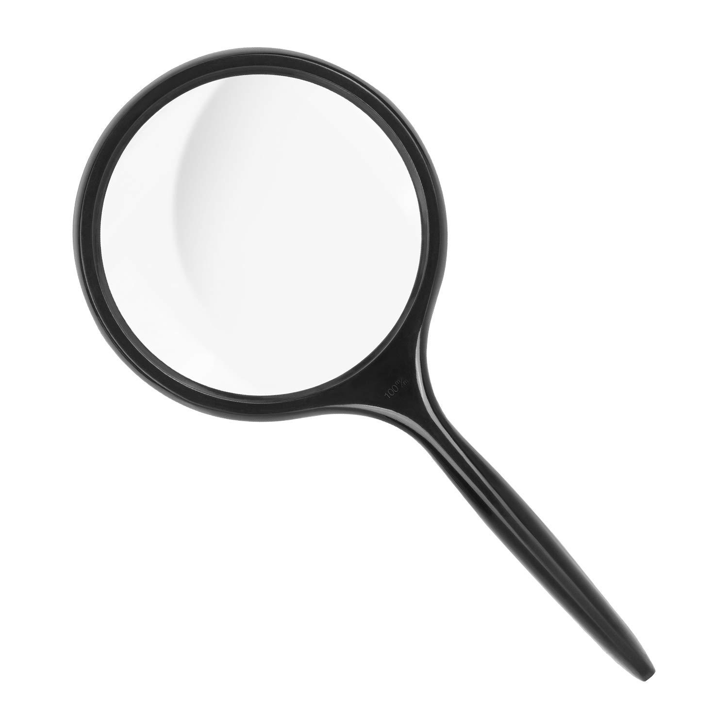 Amazon Basics Handheld Reading Magnifying Glass 2.5X for Seniors & Kids