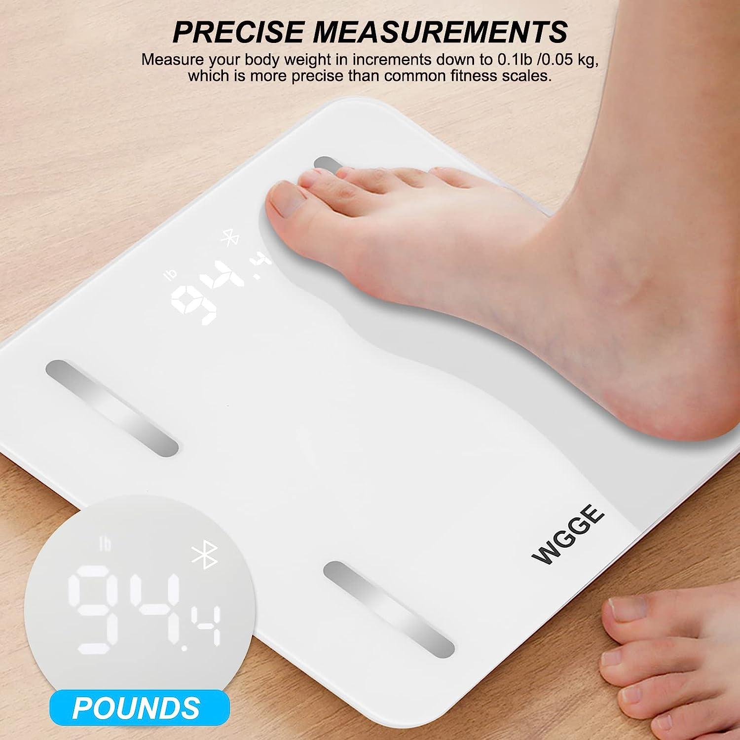 WGGE Bluetooth Body Fat Scale, Smart Digital Bathroom Weight Scale Highly  Accurate with BMI, Body Fat, Body Composition Analyzer with Bluetooth  Connect to Smartphone APP, Max: 400 Pounds /180 kg