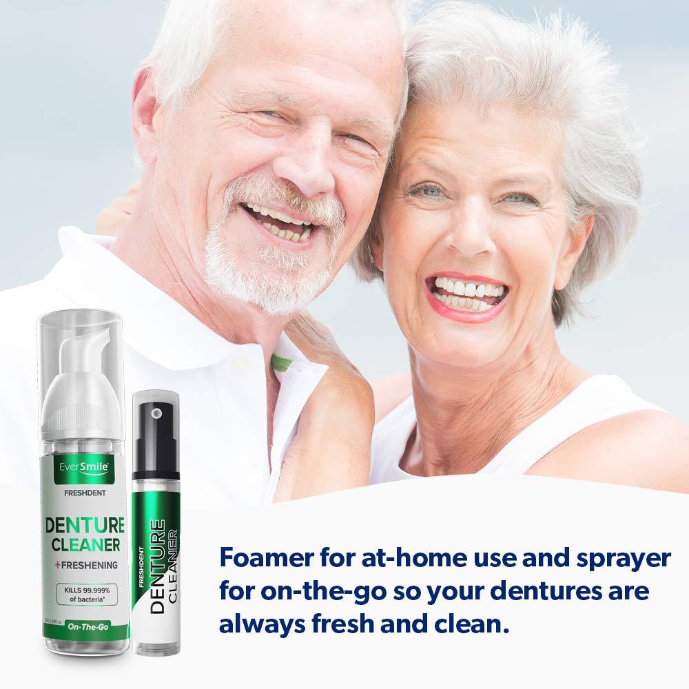 FreshDent Partial & Denture Cleaner, Teeth Whitening Spray, FastActing