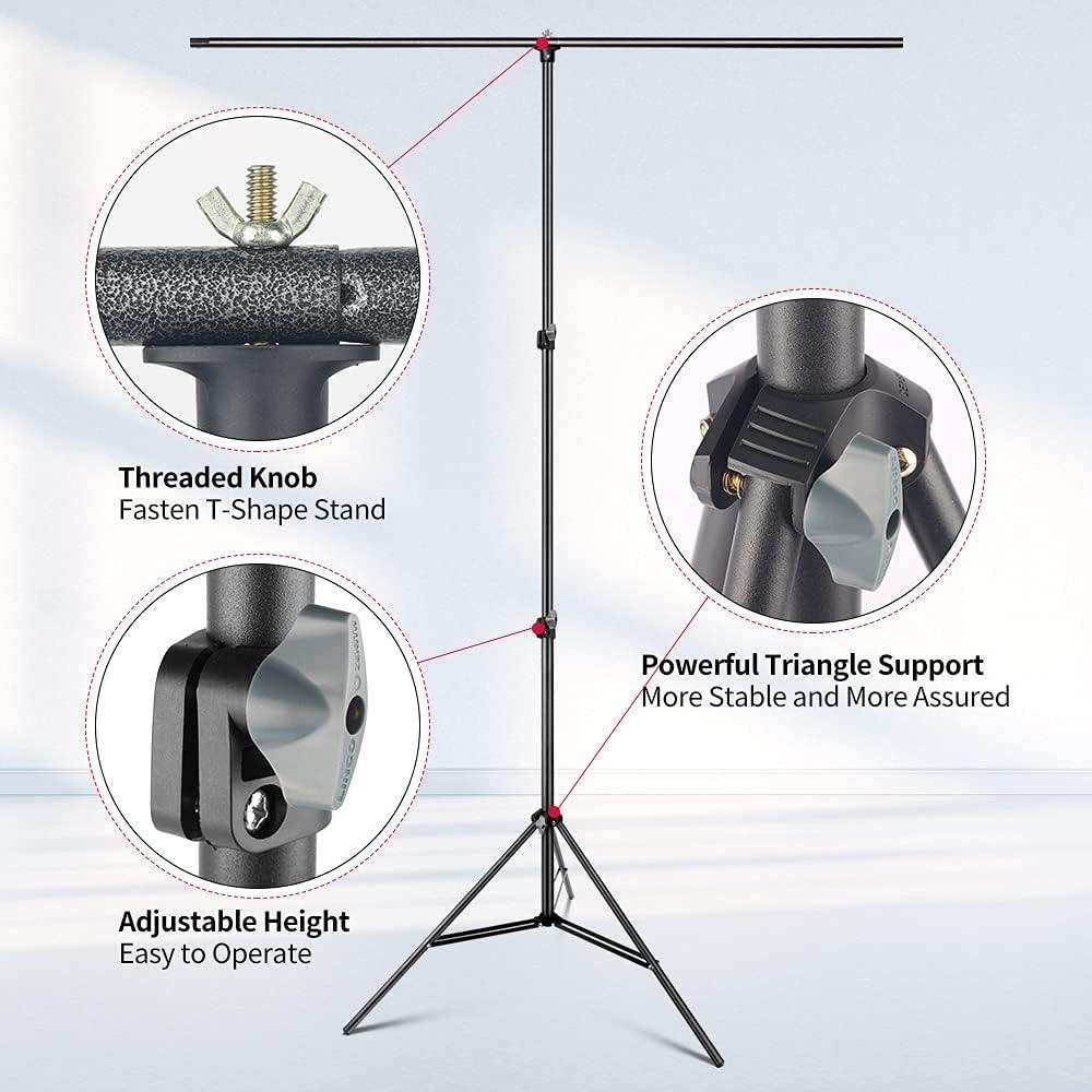 Hemmotop Green Screen Backdrop with Stand Kit for Photography 5x6.5ft, Chromakey Virtual