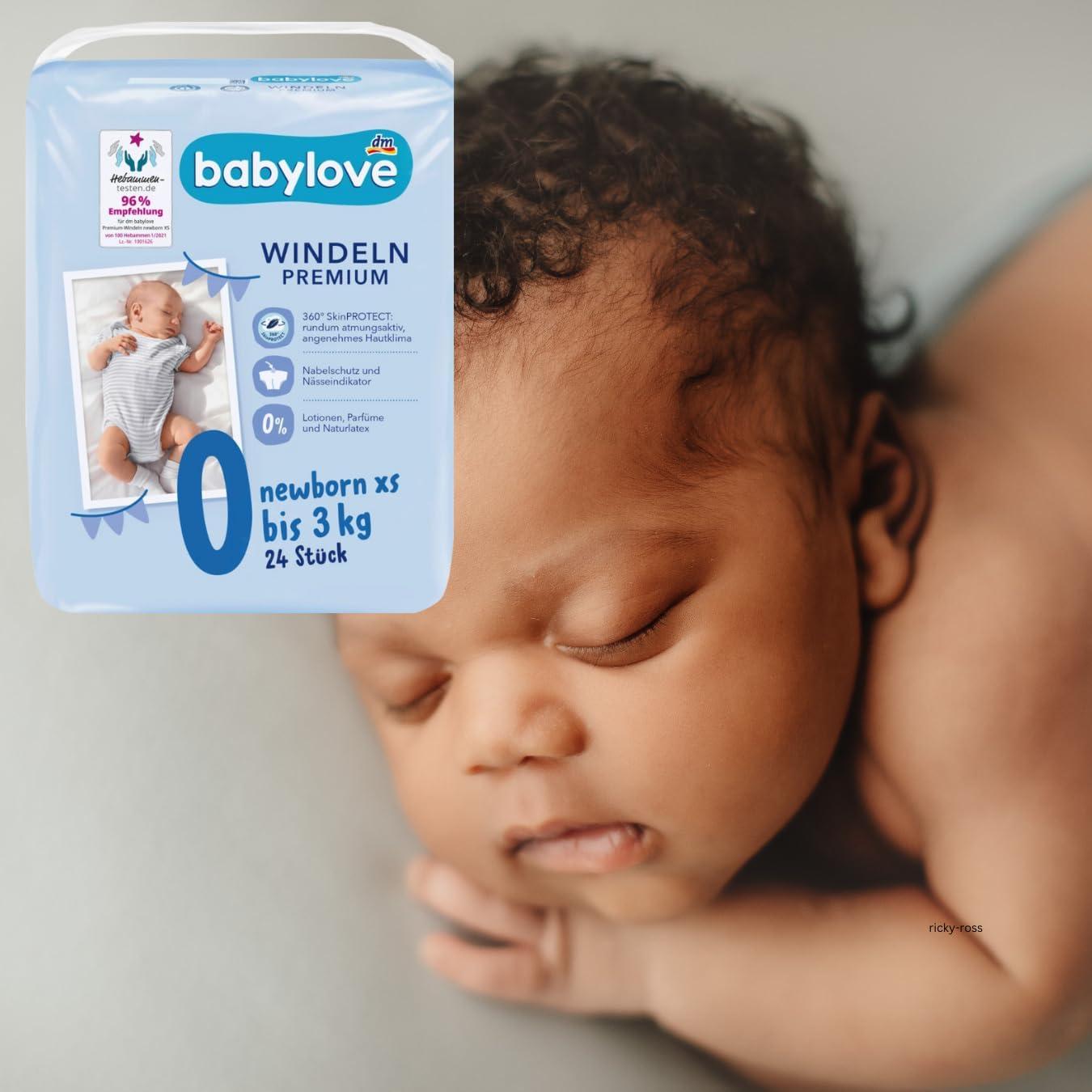 Babylove Premium Extra Soft Diapers XS for Newborns (Up to 3kg