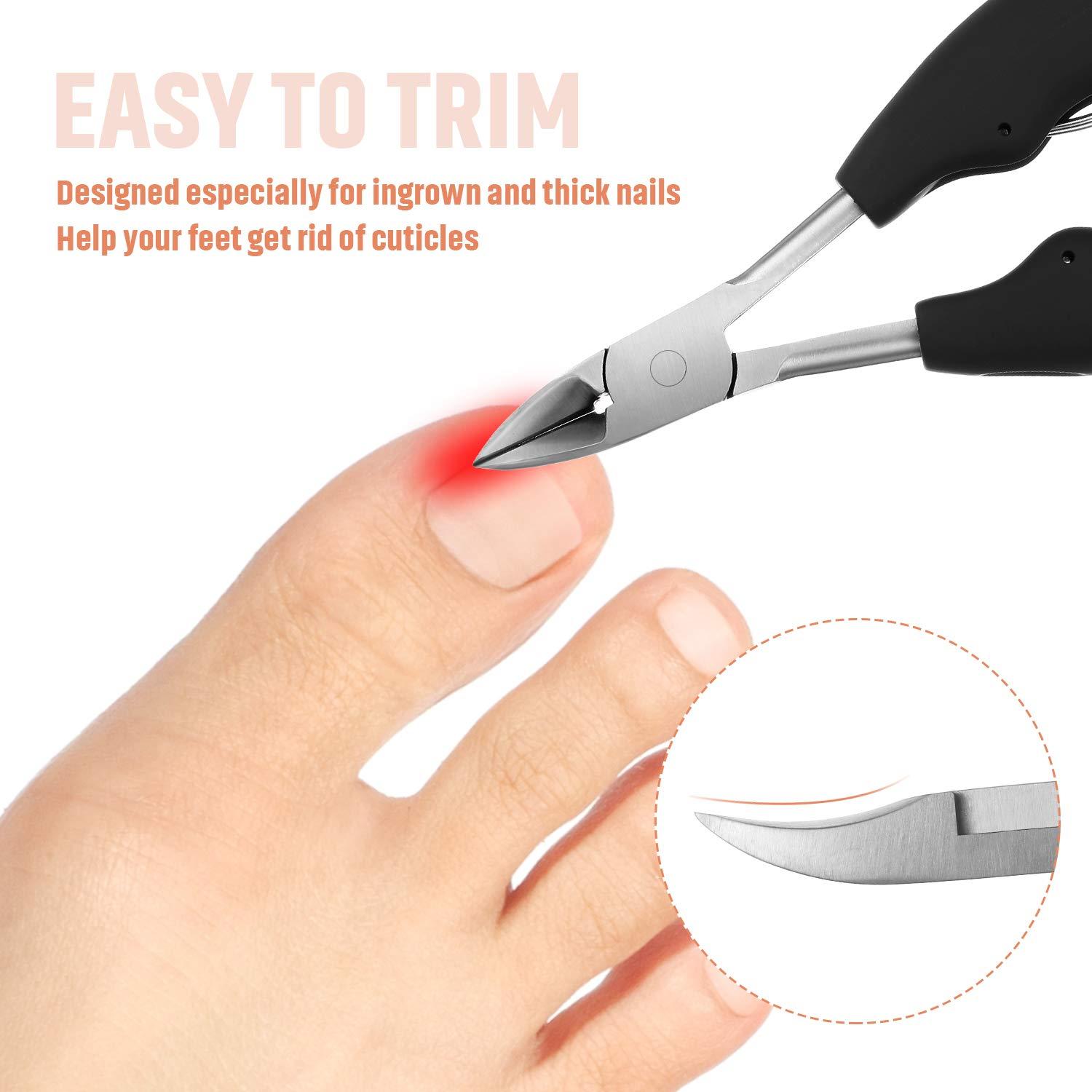 9 Pieces Ingrown Toenail Tools Kit, Toe Nail Clipper Knife Nail Nipper File Set for Ingrown Hard