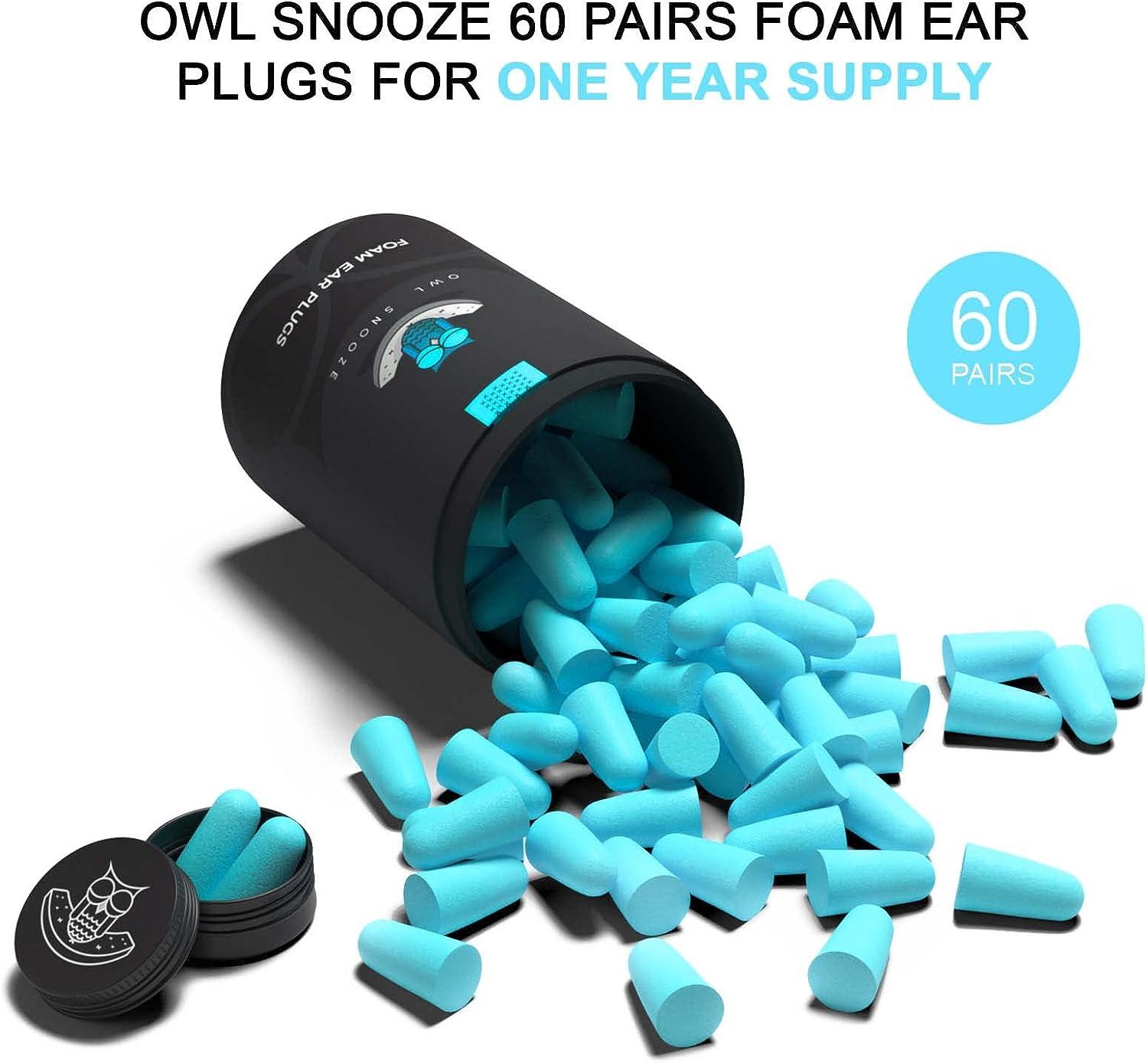Ear Plugs for Sleeping The Best Noise Cancelling Ear Plugs for Sleeping by  Owl Snooze 60 Pairs 38dB Highest SNR New & Upgraded Reusable & Custom fit  Super Soft Foam Earplugs